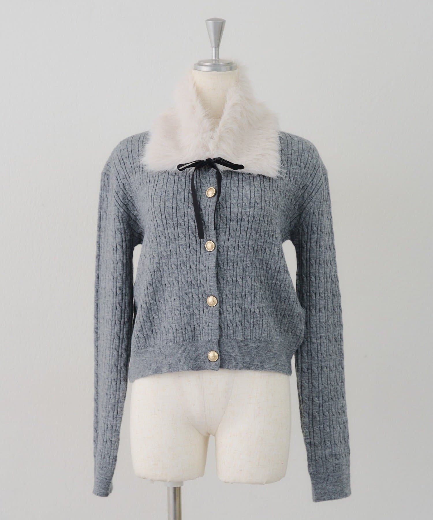 NICE CLAUP / OLIVE des OLIVE OUTLET(ナイスクラップ  / オリーブ デ オリーブ アウトレット) 【RMAF】ティペット付カーディガン