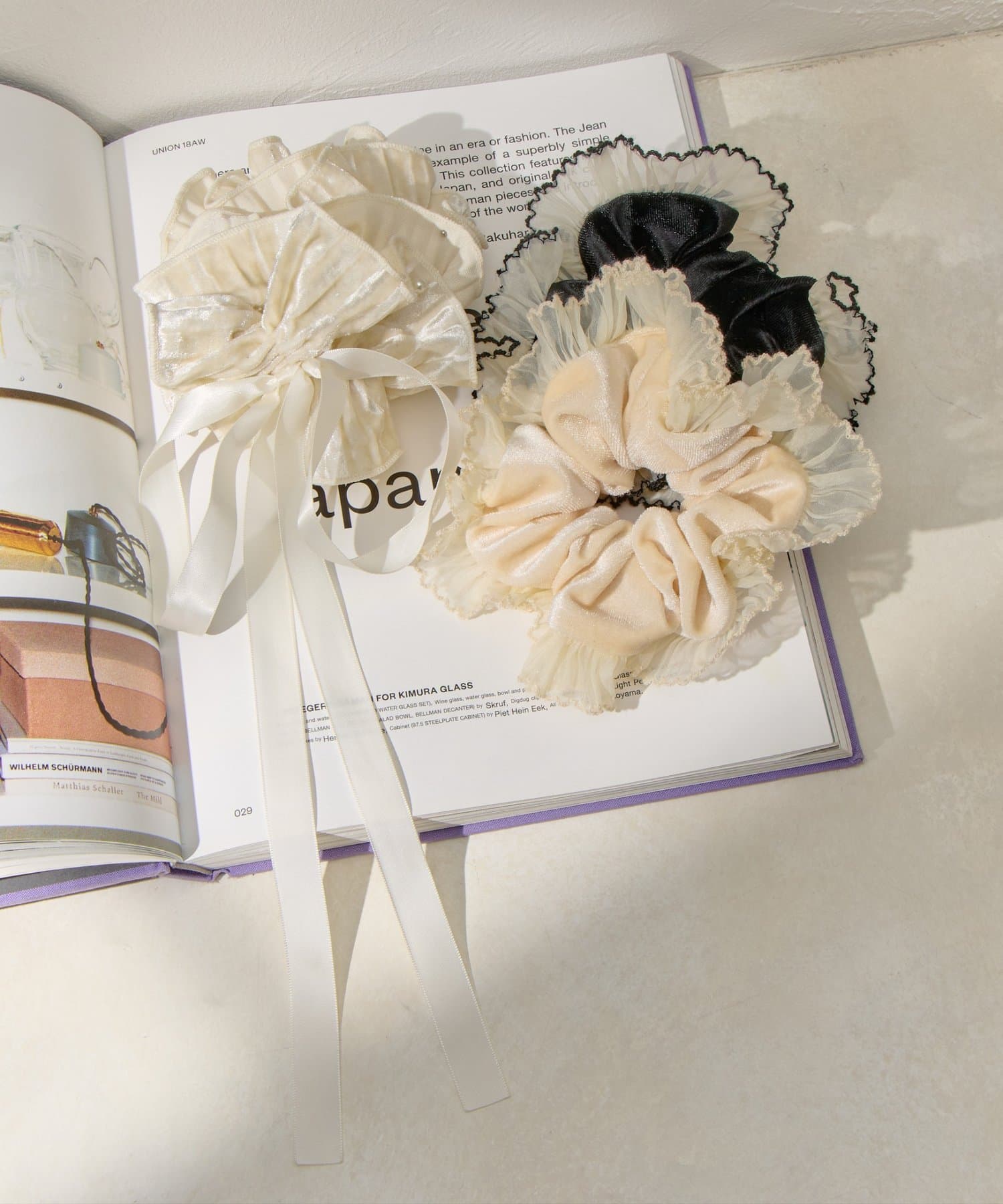 Lattice(ラティス) リボン付きベロアシュシュ