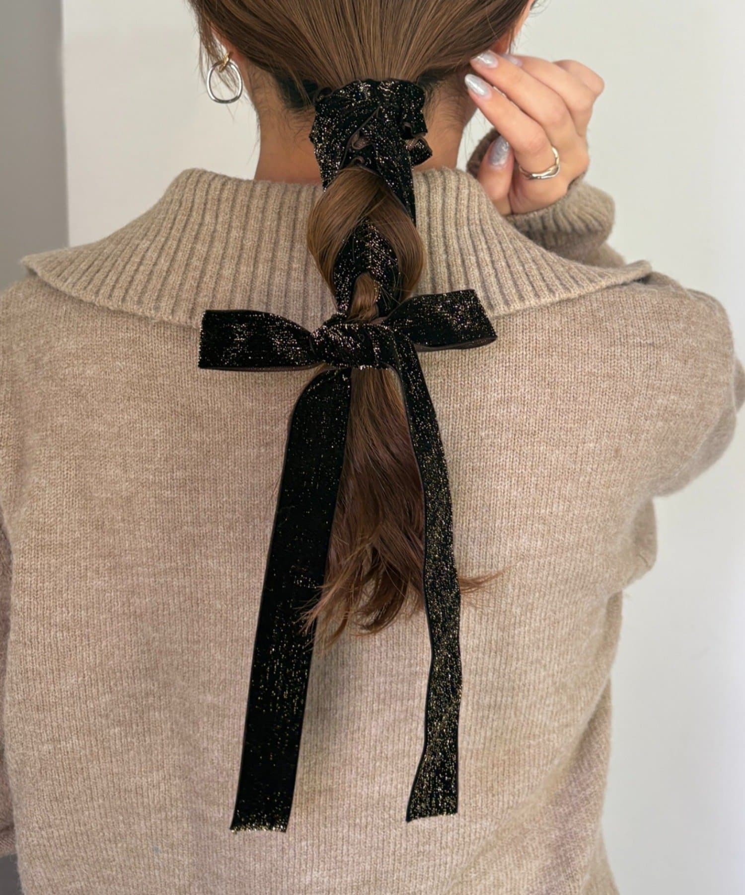 Lattice(ラティス) ラメベロアリボンヘアゴム