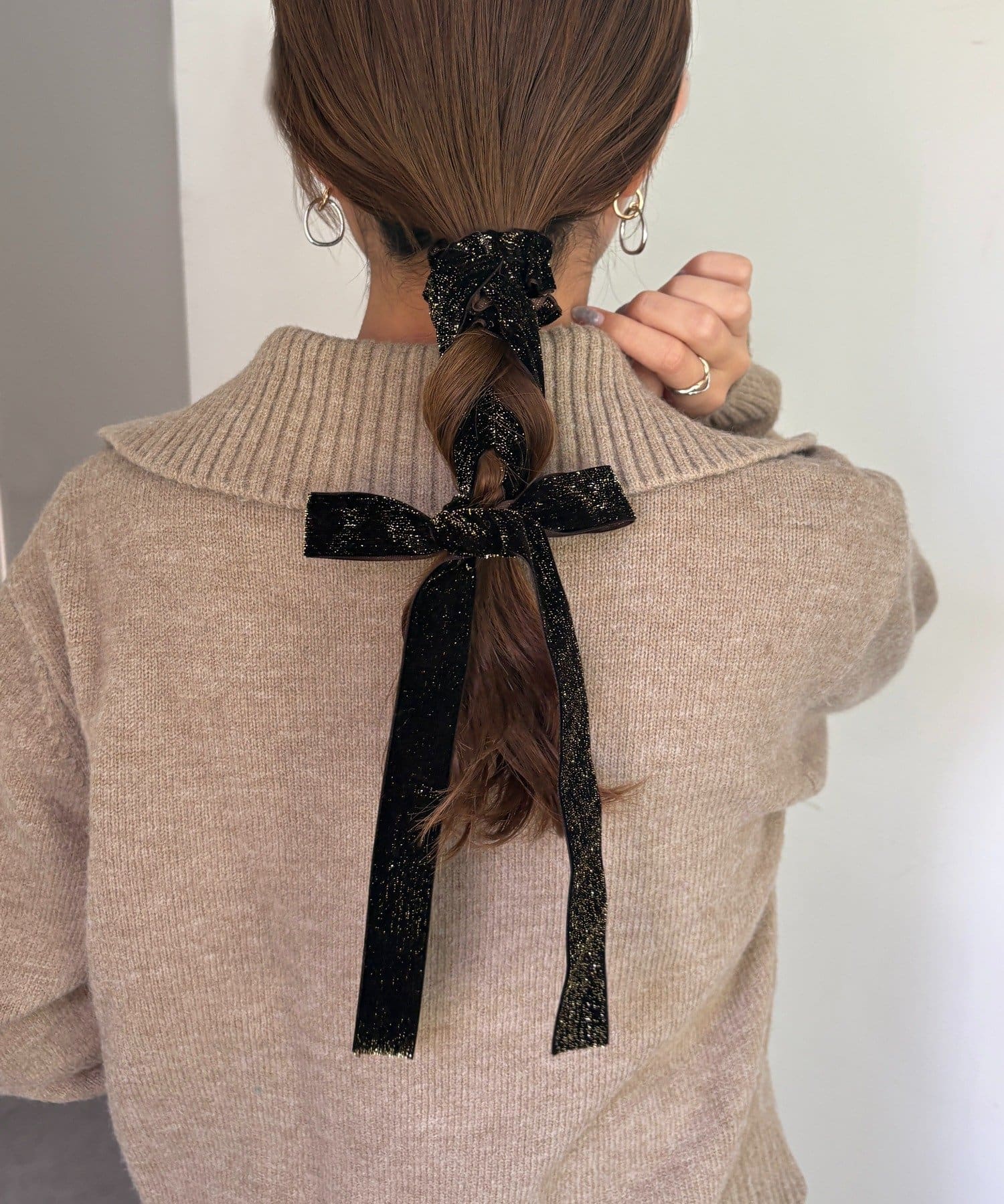 Lattice(ラティス) ラメベロアリボンヘアゴム