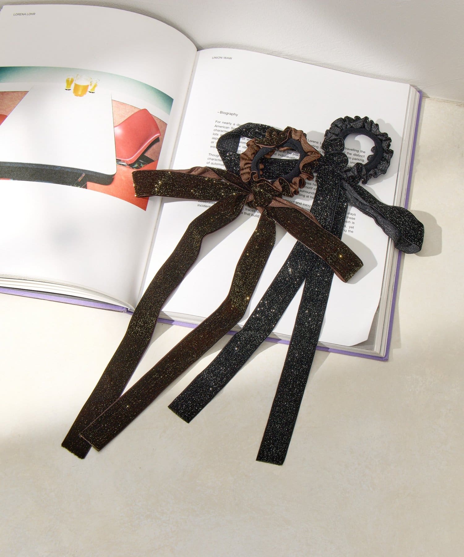 Lattice(ラティス) ラメベロアリボンヘアゴム