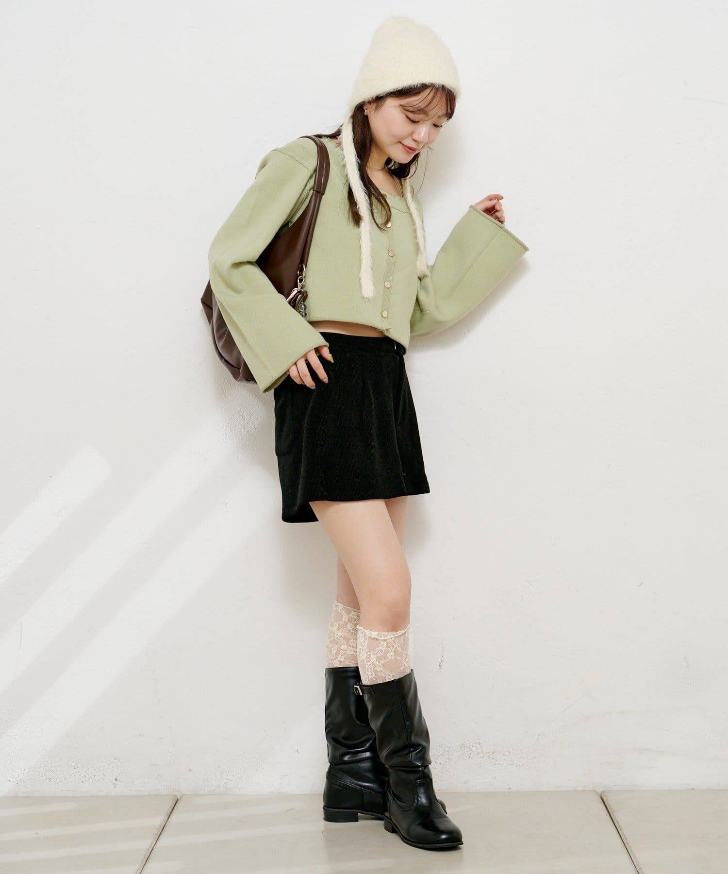 Kastane(カスタネ) 【4色展開】スクエアメロウニットカーディガン