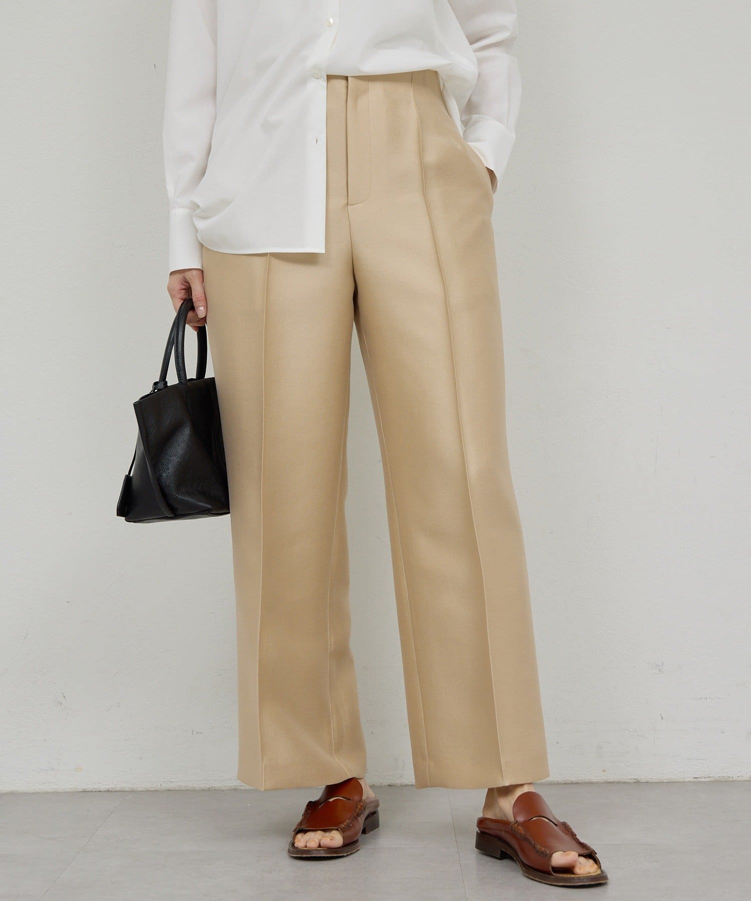 GALLARDAGALANTE(ガリャルダガランテ) 【セットアップ対応】シルキーダブルクロスパンツ