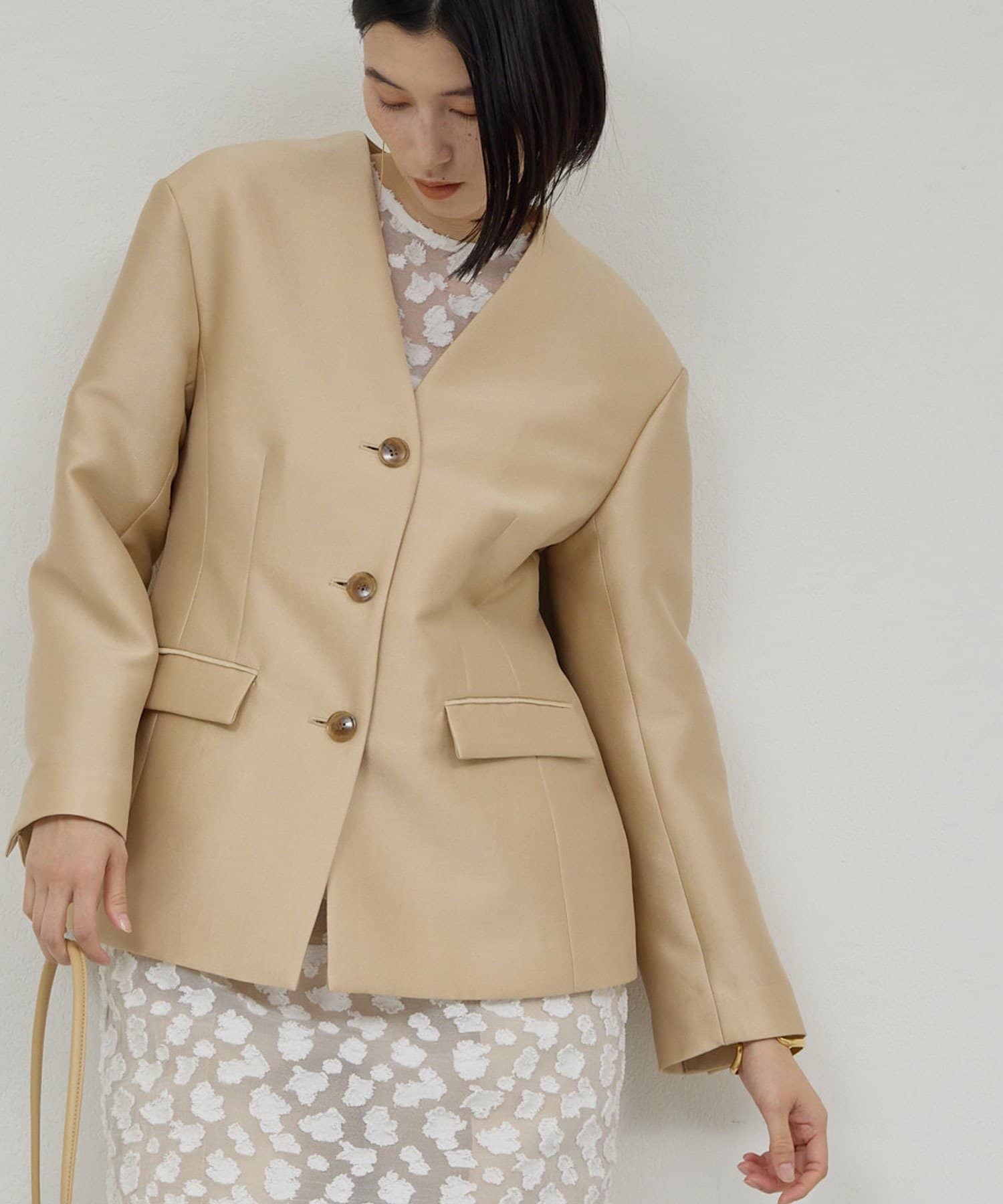 GALLARDAGALANTE(ガリャルダガランテ) 【セットアップ対応】シルキーダブルクロスジャケット