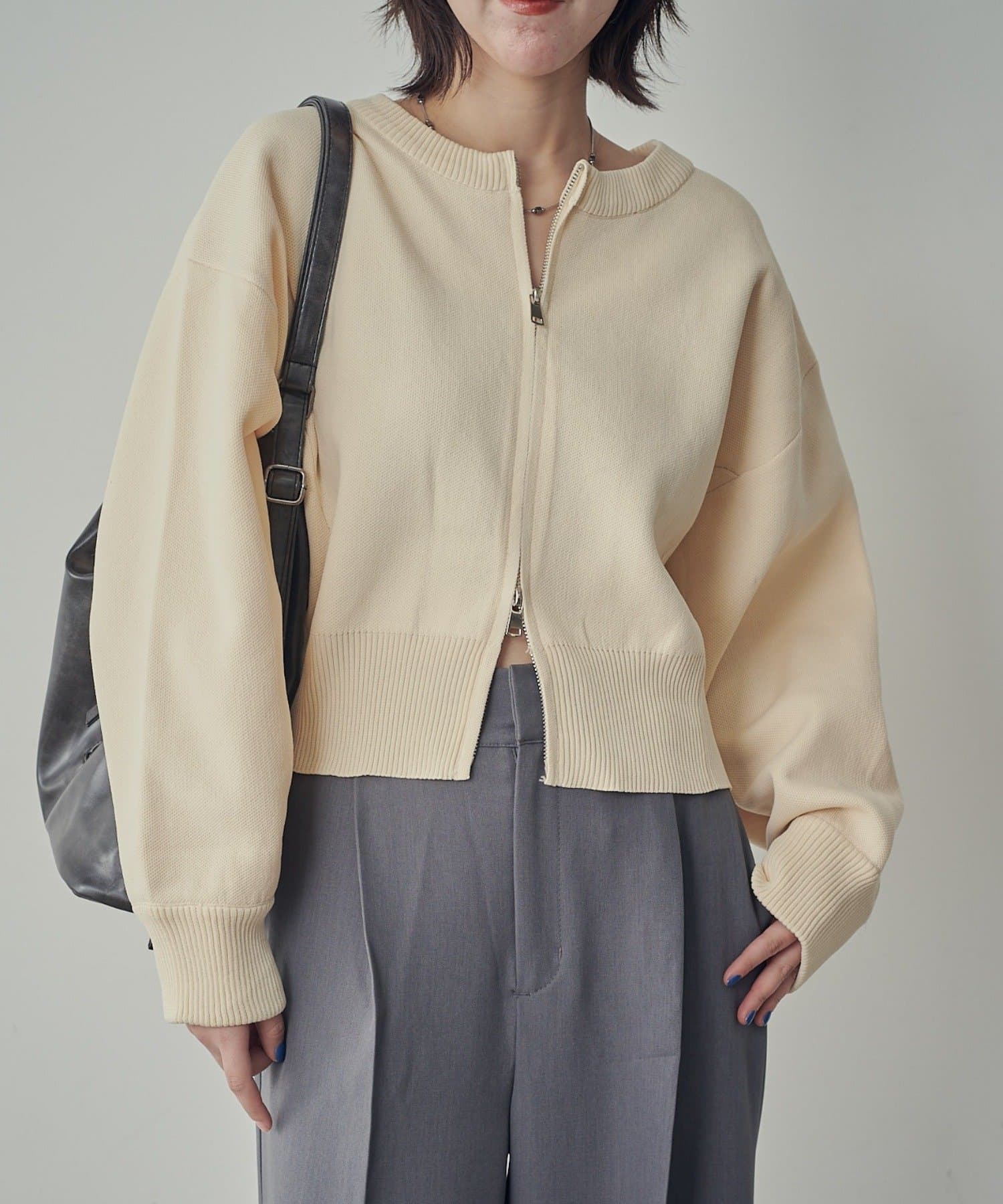 -goocy-(グーシー) アウトリンキングダブルZIPカーデ