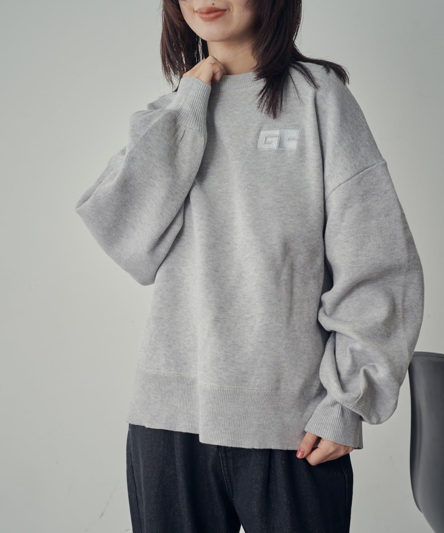 -goocy-(グーシー) 刺繍スウェットライクニット