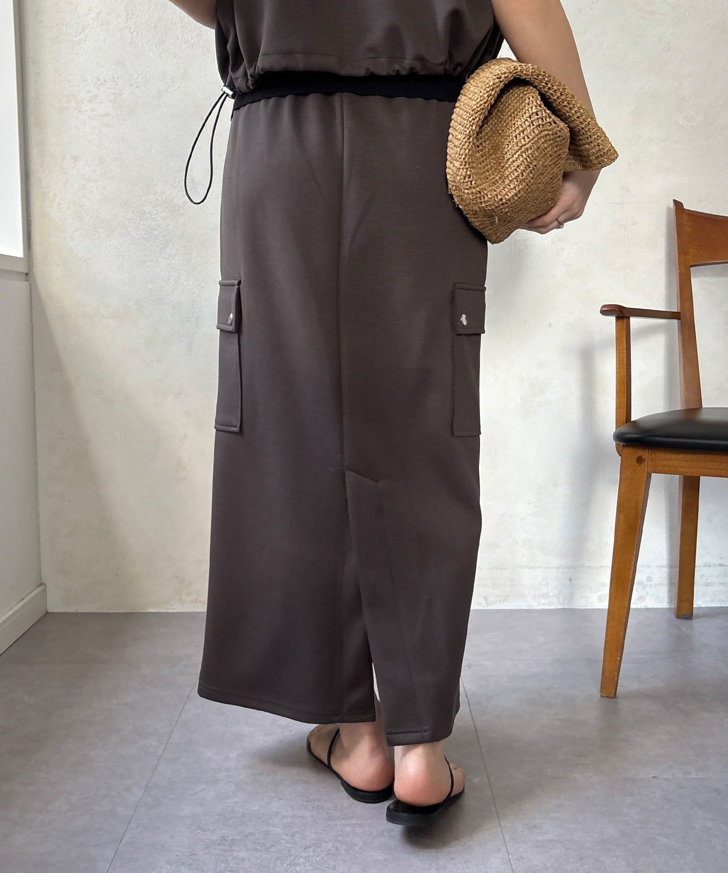 DOUDOU(ドゥドゥ) 【WEB限定】ショートベスト×カーゴスカートセット