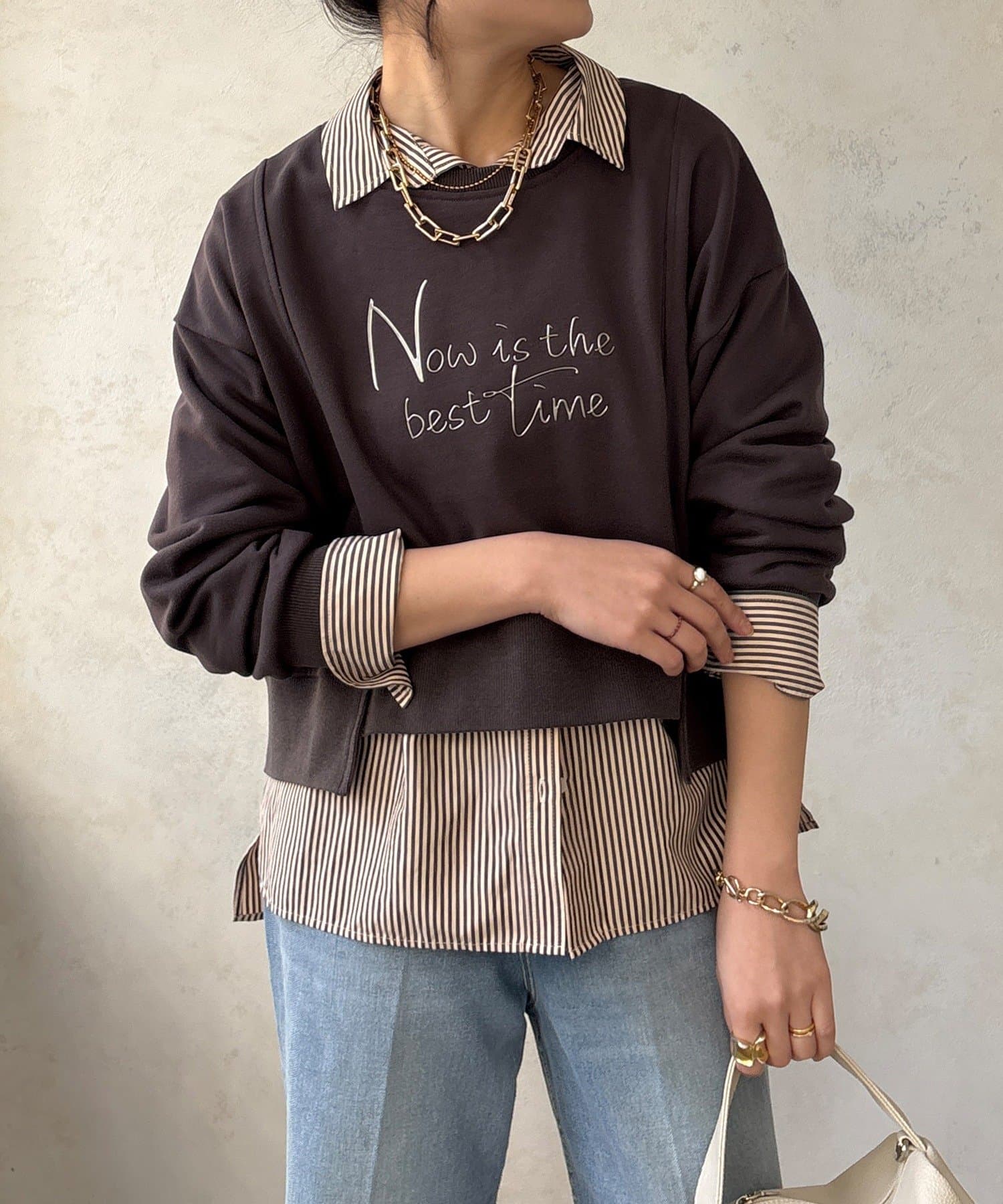 DOUDOU(ドゥドゥ) 【WEB限定】バックジップロゴプルオーバー