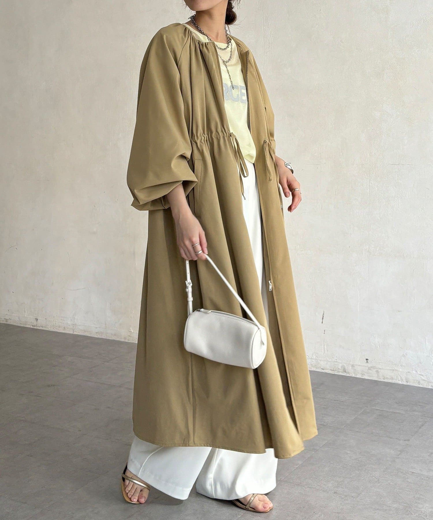 DOUDOU(ドゥドゥ) 【WEB限定】バルーンスリーブドロストコート