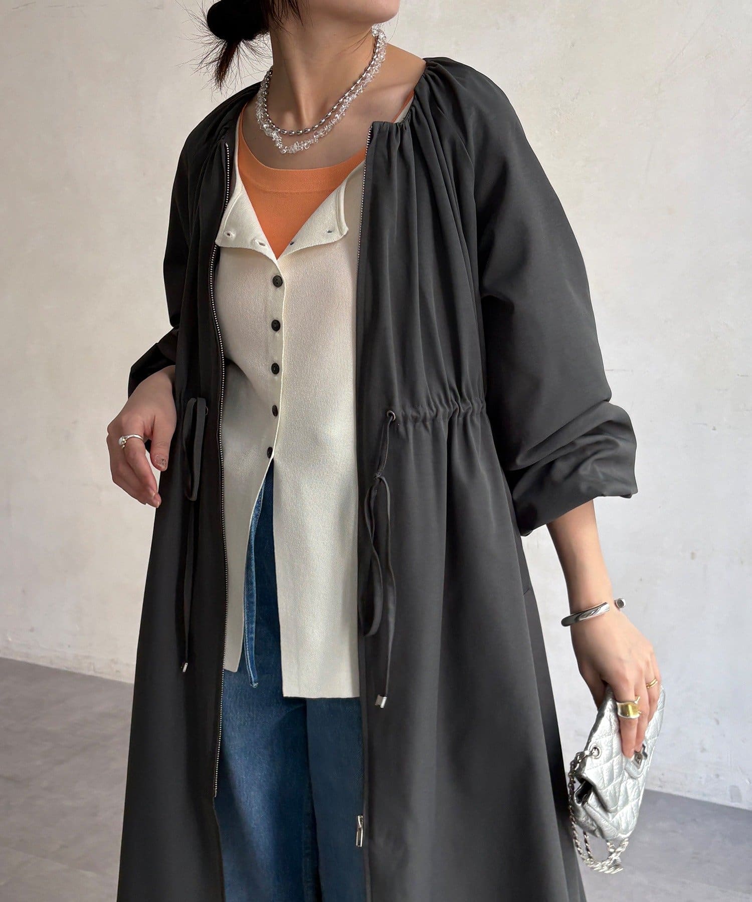 DOUDOU(ドゥドゥ) 【WEB限定】バルーンスリーブドロストコート