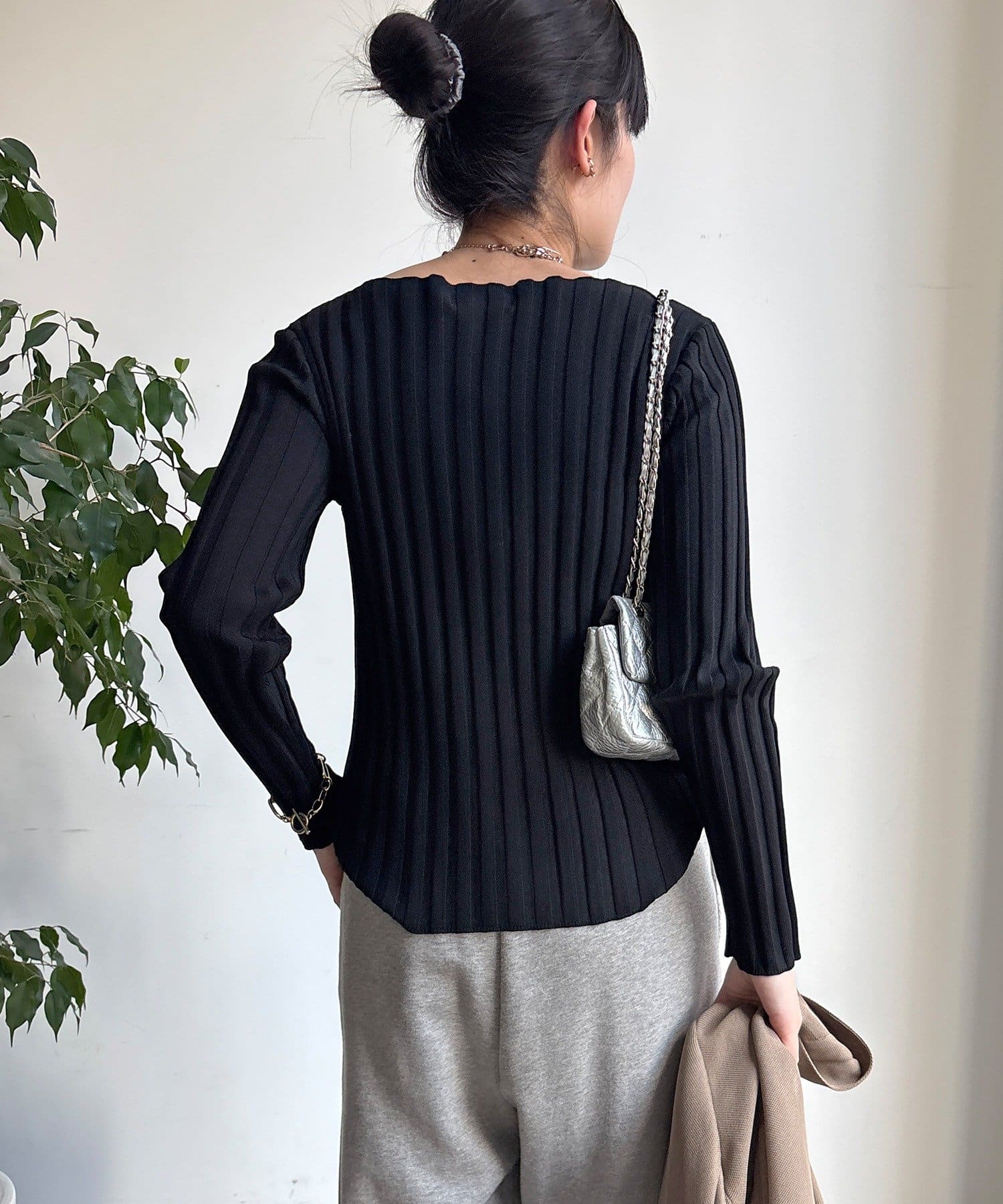 DOUDOU(ドゥドゥ) 【WEB限定】ワイドリブボートネックプルオーバー