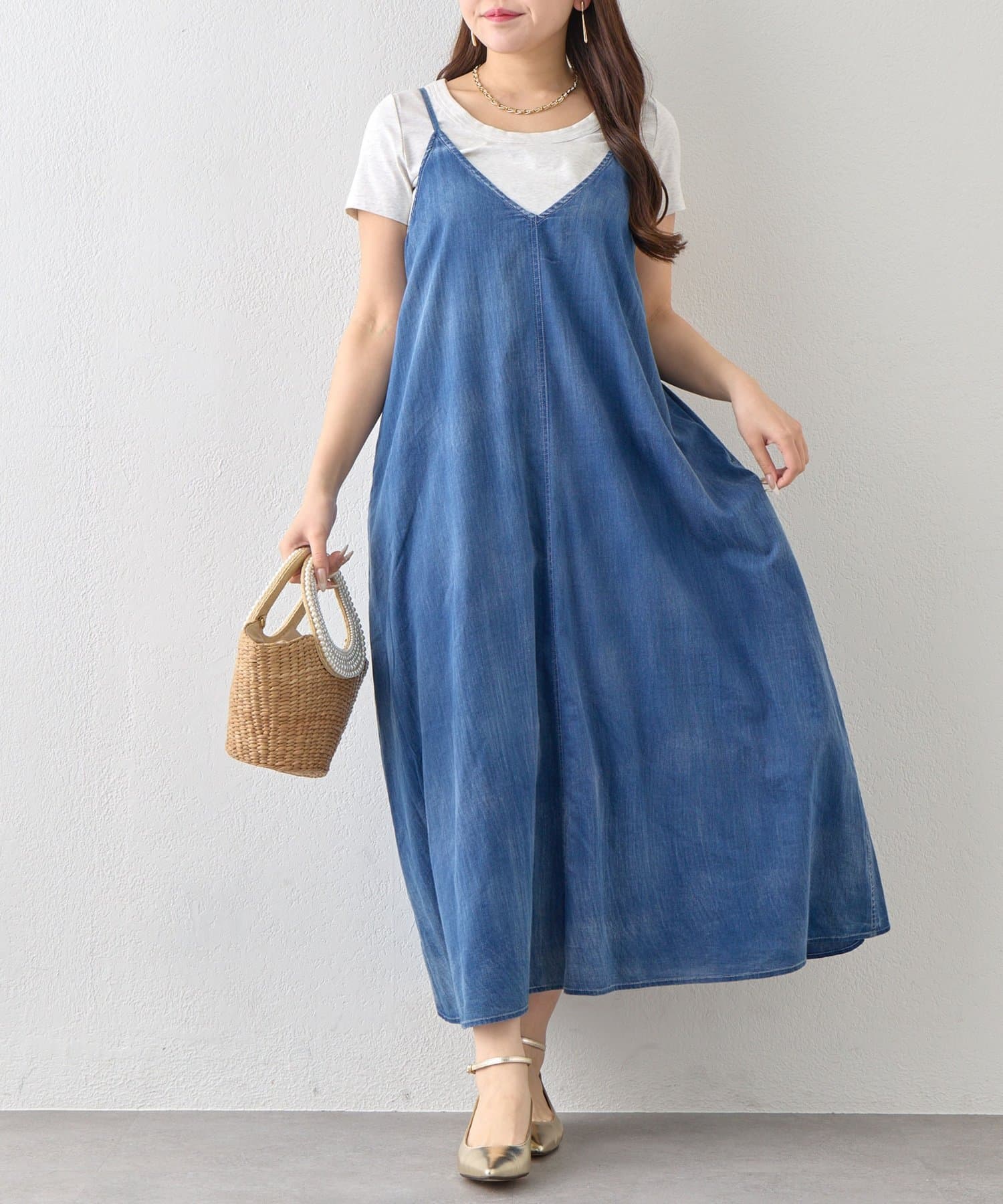 La boutique BonBon(ラブティックボンボン) シアーデニムキャミワンピース