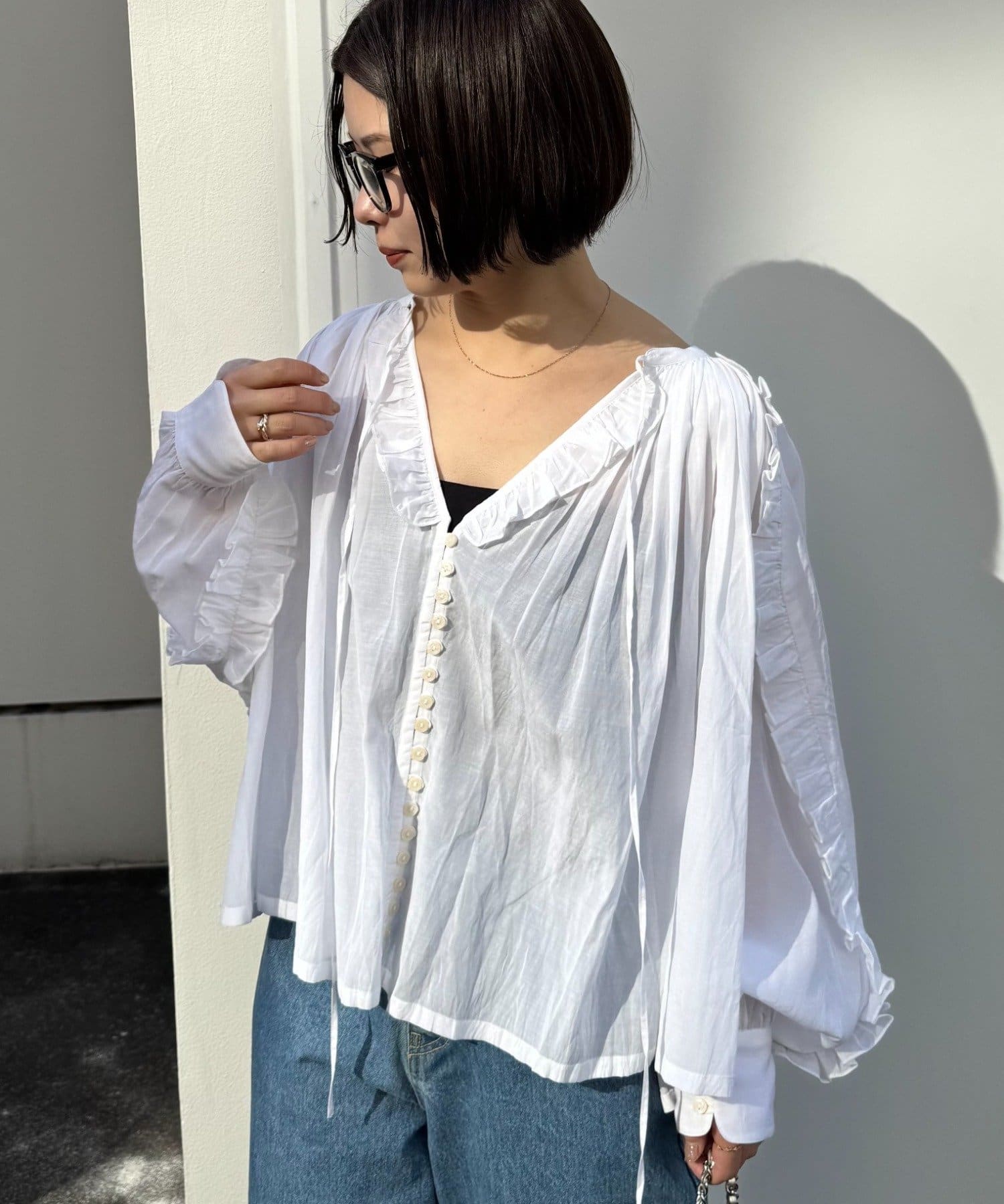 CIAOPANIC TYPY(チャオパニックティピー) 【willow】シアーフリルボリュームブラウス