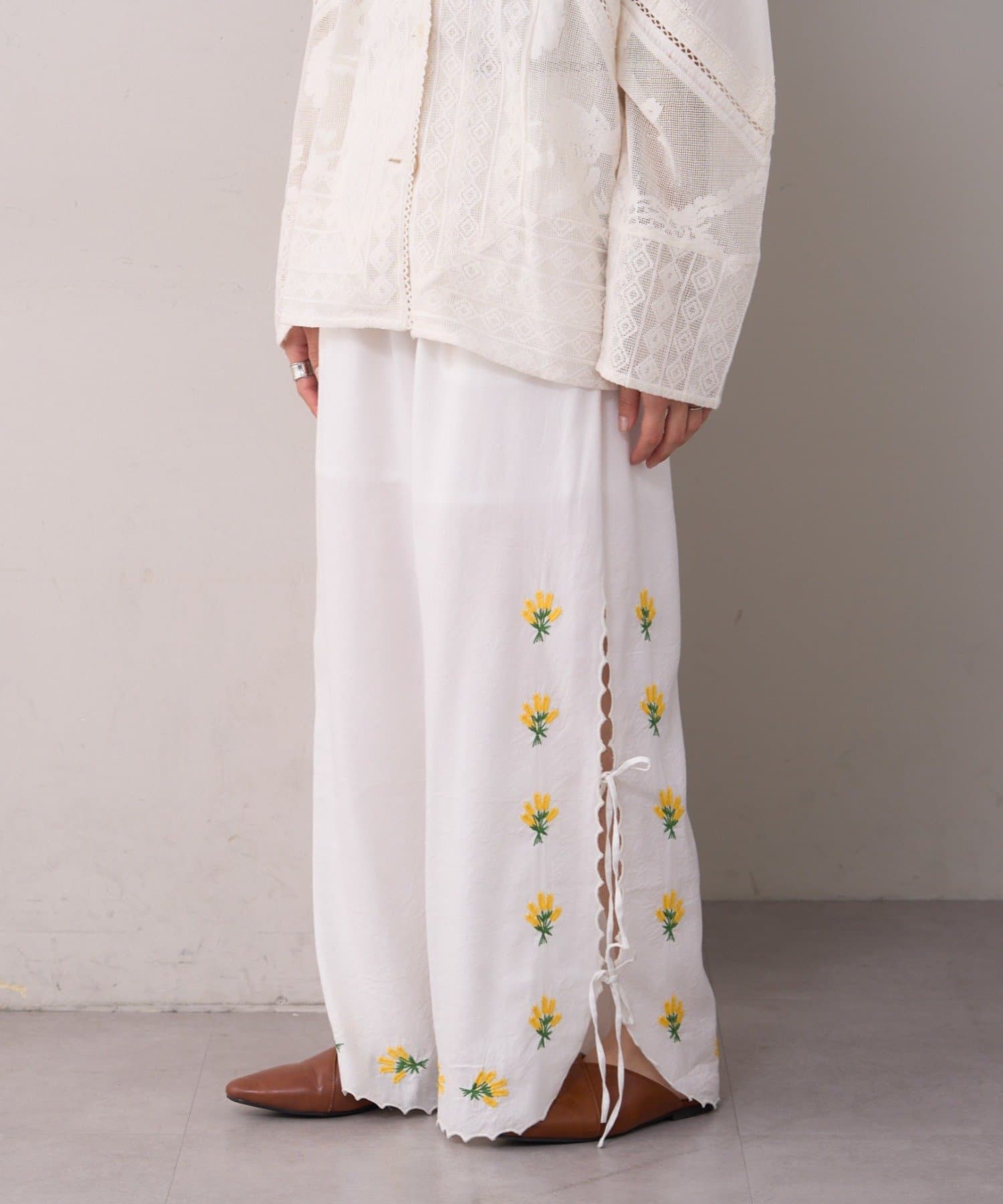 CIAOPANIC TYPY(チャオパニックティピー) 【willow】スカラップサイド刺繍パンツ