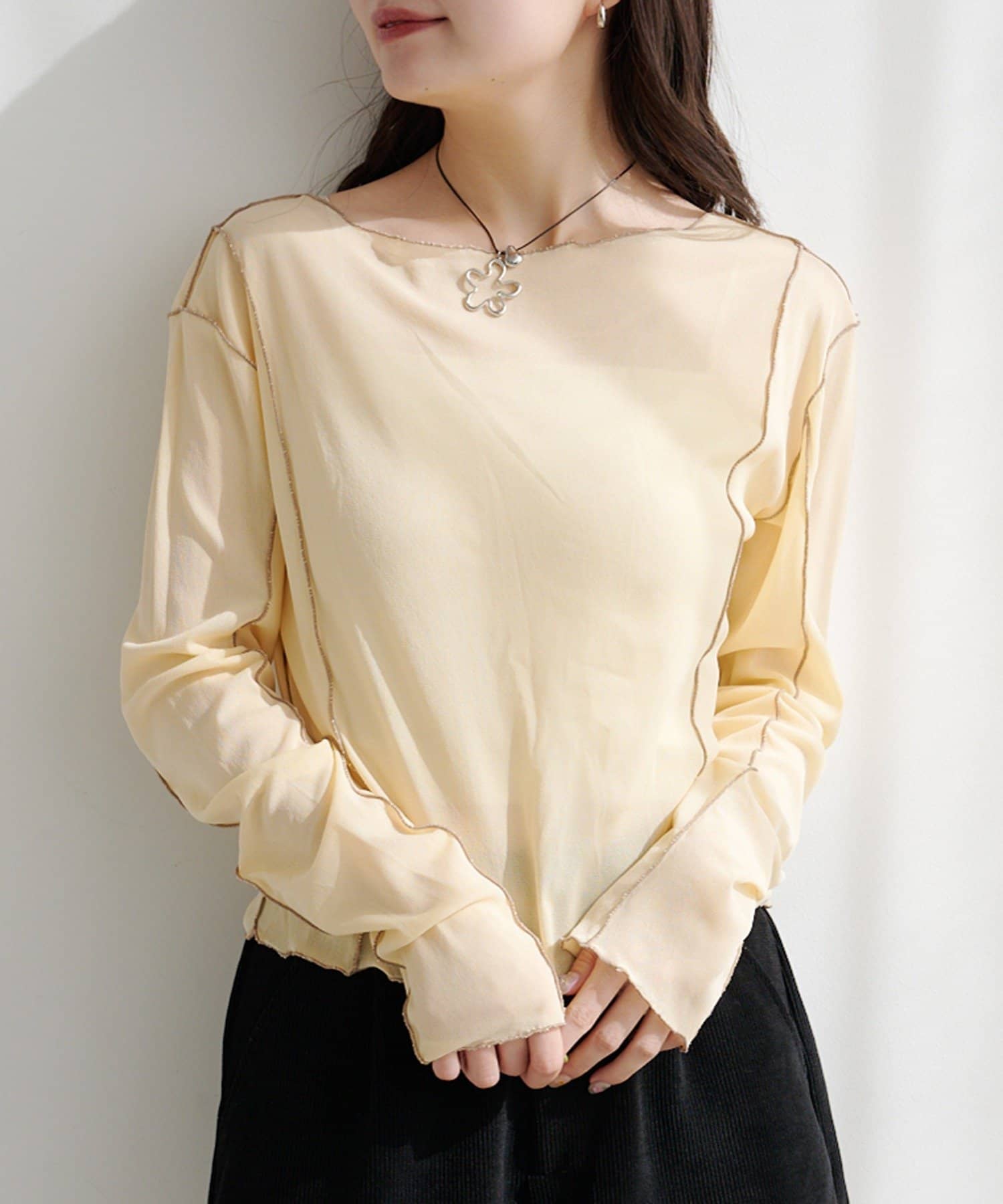 Kastane(カスタネ) パイピングシアープルオーバー