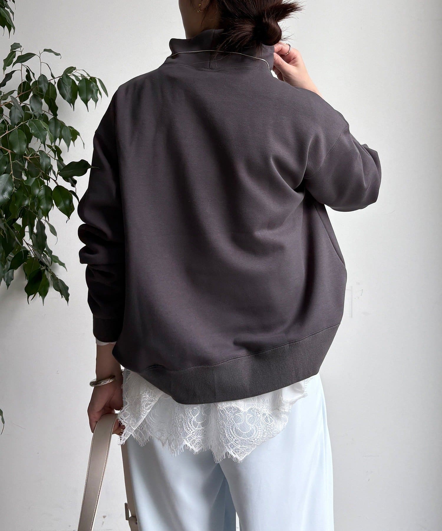 DOUDOU(ドゥドゥ) 裏起毛ハイネックプルオーバー