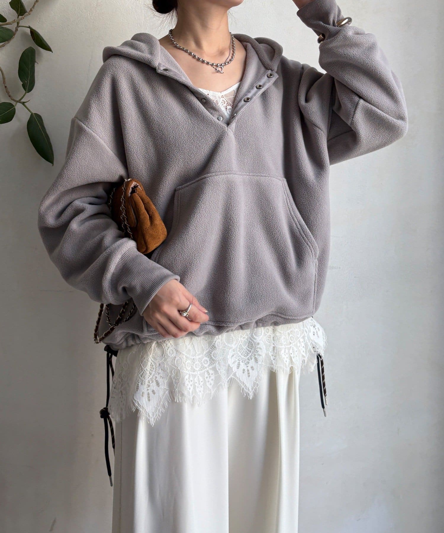 DOUDOU(ドゥドゥ) フリーススナッププルオーバー