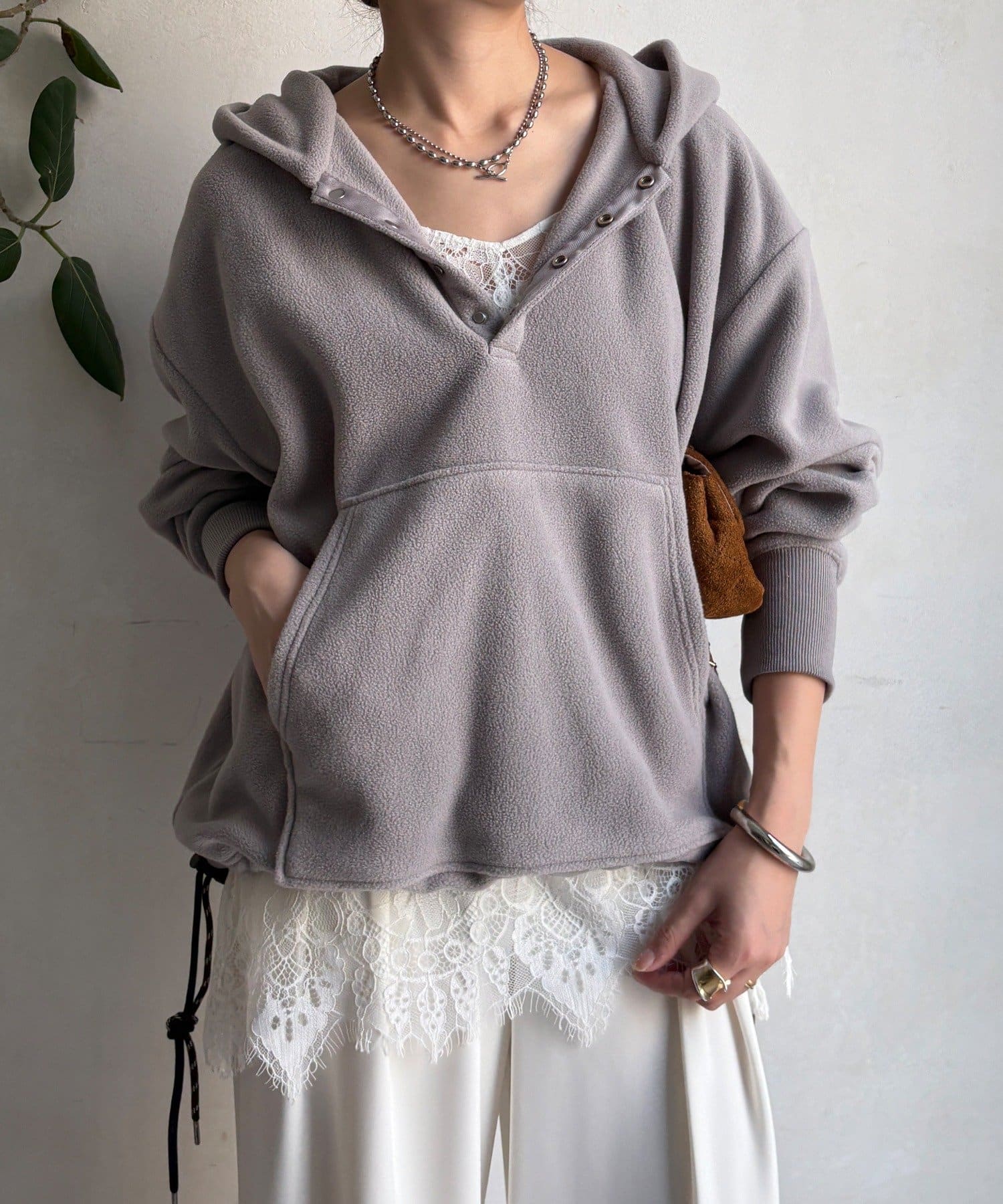 DOUDOU(ドゥドゥ) フリーススナッププルオーバー