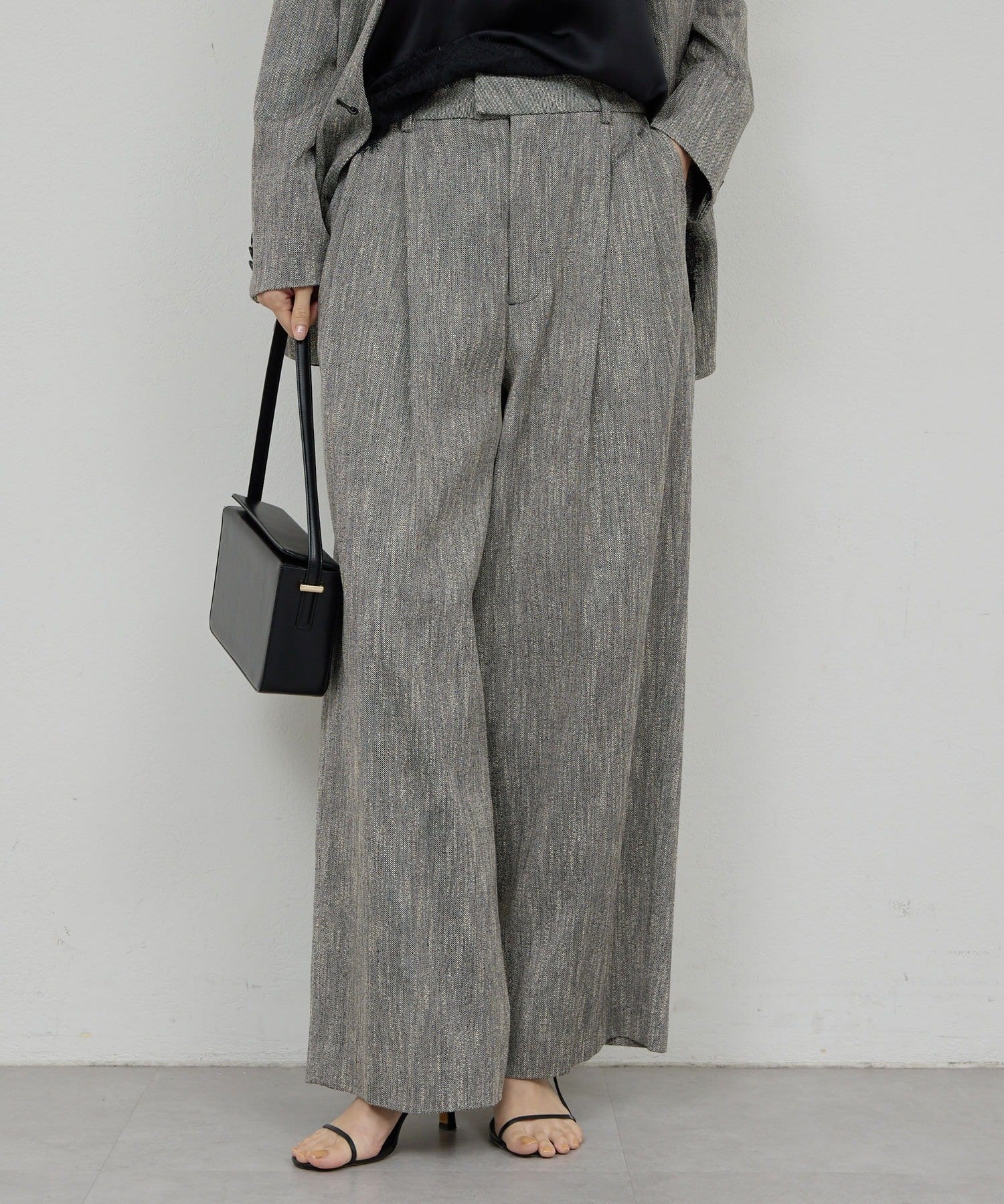 GALLARDAGALANTE(ガリャルダガランテ) 【シーンレスに活躍！】【セットアップ対応】ダブルタックツイードパンツ