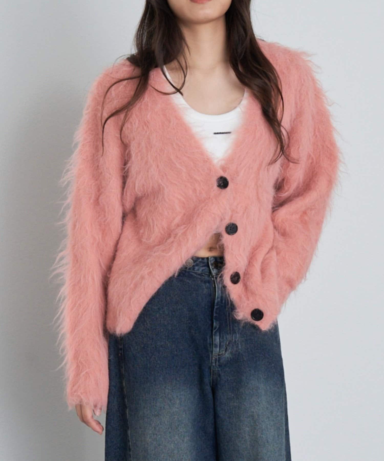 OUTLET(アウトレット) 【RAY CASSIN】シャギーVルーズカーディガン