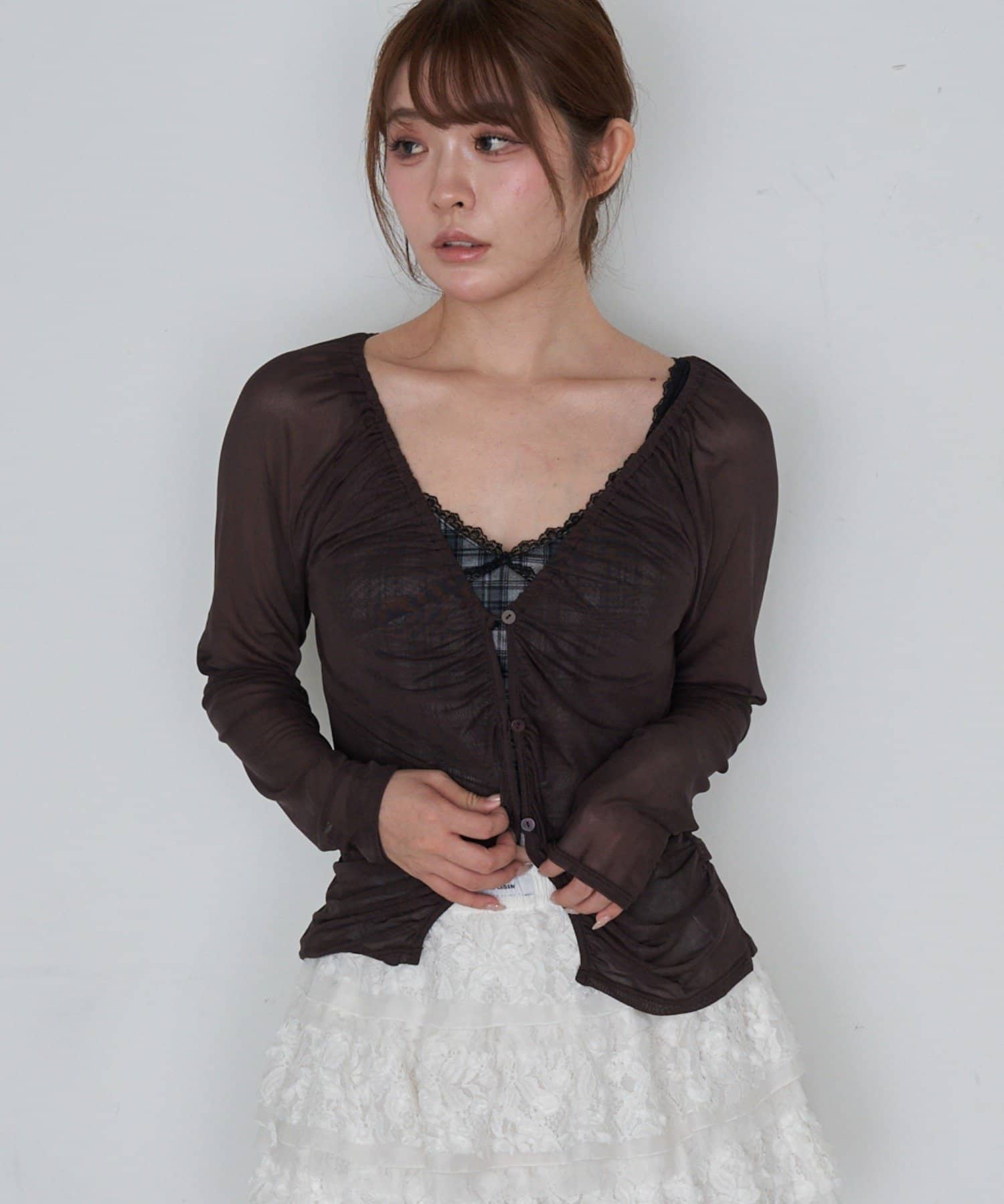 OUTLET(アウトレット) 【RAY CASSIN】シアーカーデランジェリーキャミセット