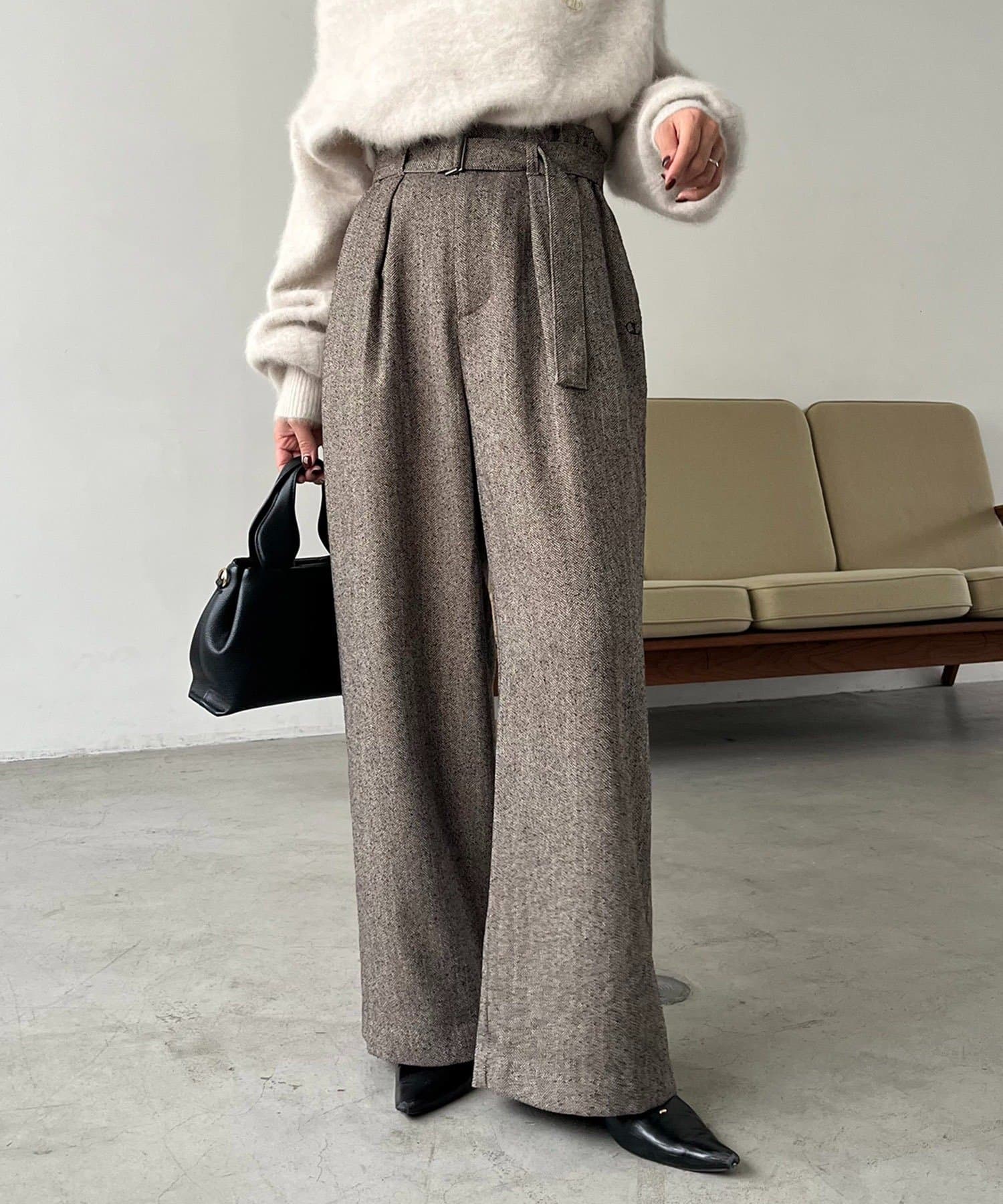 OUTLET(アウトレット) 【CAPRICIEUX LE'MAGE】ベルトSETネップパンツ