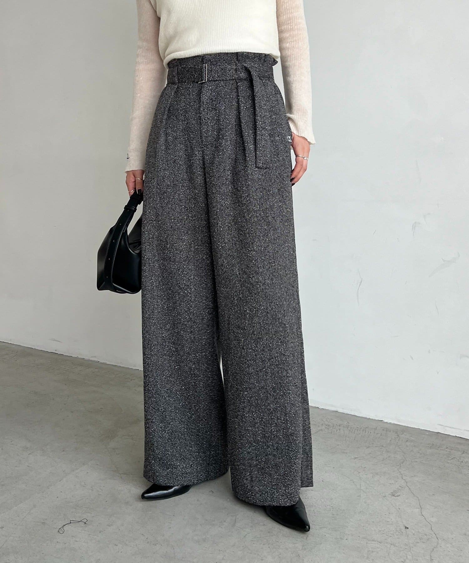 OUTLET(アウトレット) 【CAPRICIEUX LE'MAGE】ベルトSETネップパンツ