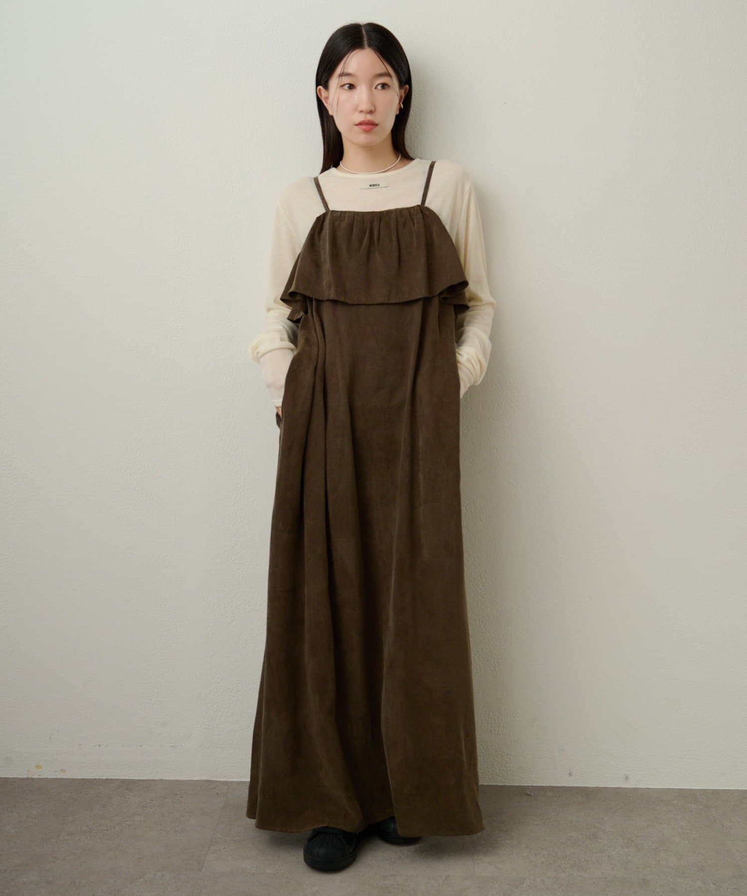 OUTLET(アウトレット) 【Omekashi】フリルキャミワンピース