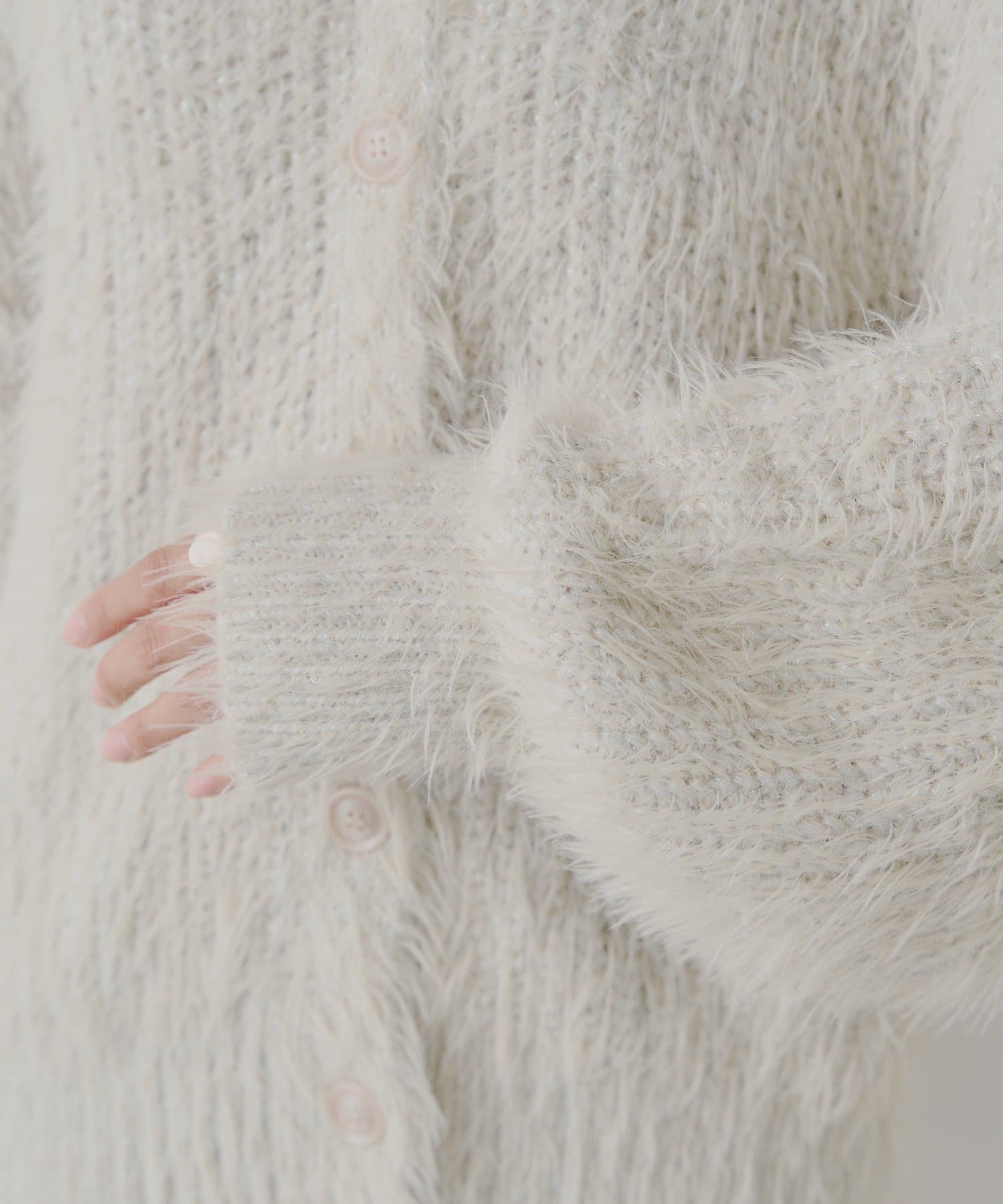 OUTLET(アウトレット) 【Chico】袖リボンルーズリブカーディガン