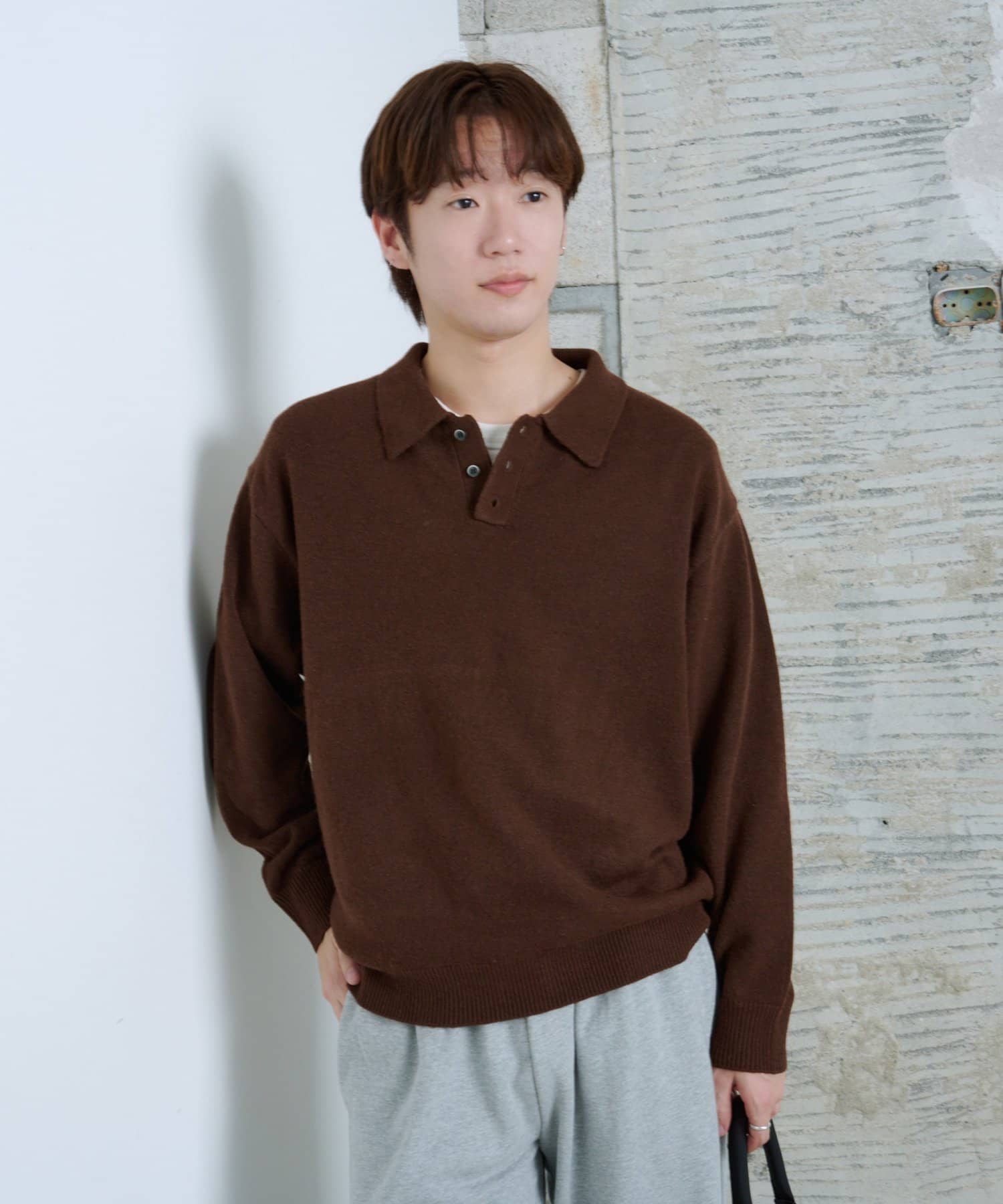 OUTLET(アウトレット) 【Kastane】ブラッシュド ヤーン ニットポロシャツ