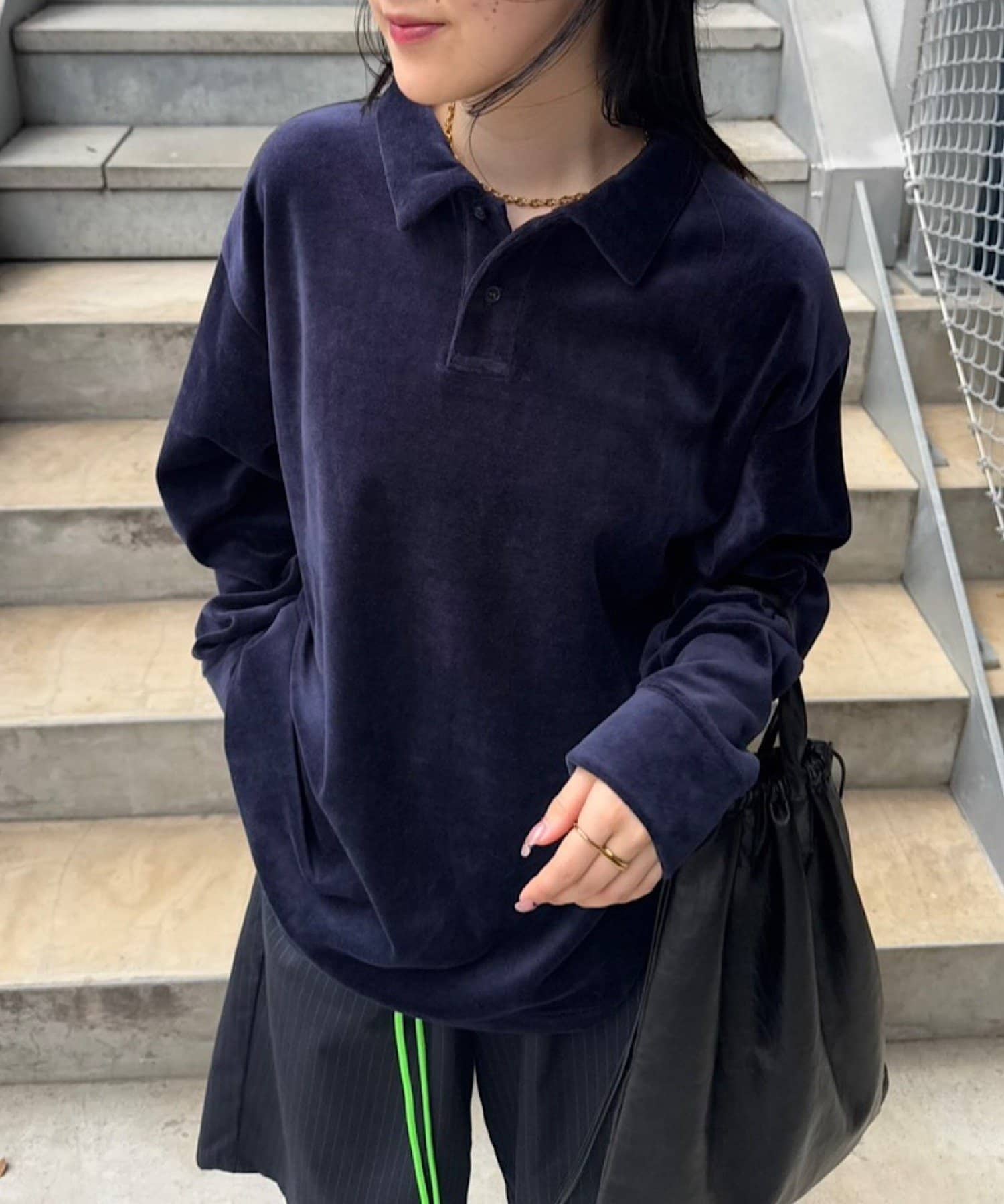 OUTLET(アウトレット) 【Kastane】ベロアポロシャツ*