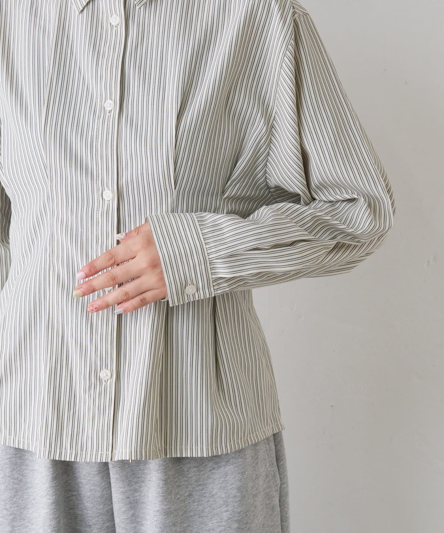 OUTLET(アウトレット) 【CIAOPANIC TYPY】シャーリングビスチェ付きストライプシャツ