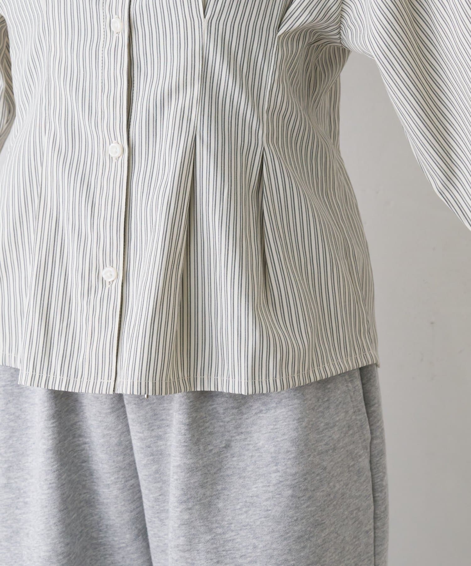 OUTLET(アウトレット) 【CIAOPANIC TYPY】シャーリングビスチェ付きストライプシャツ