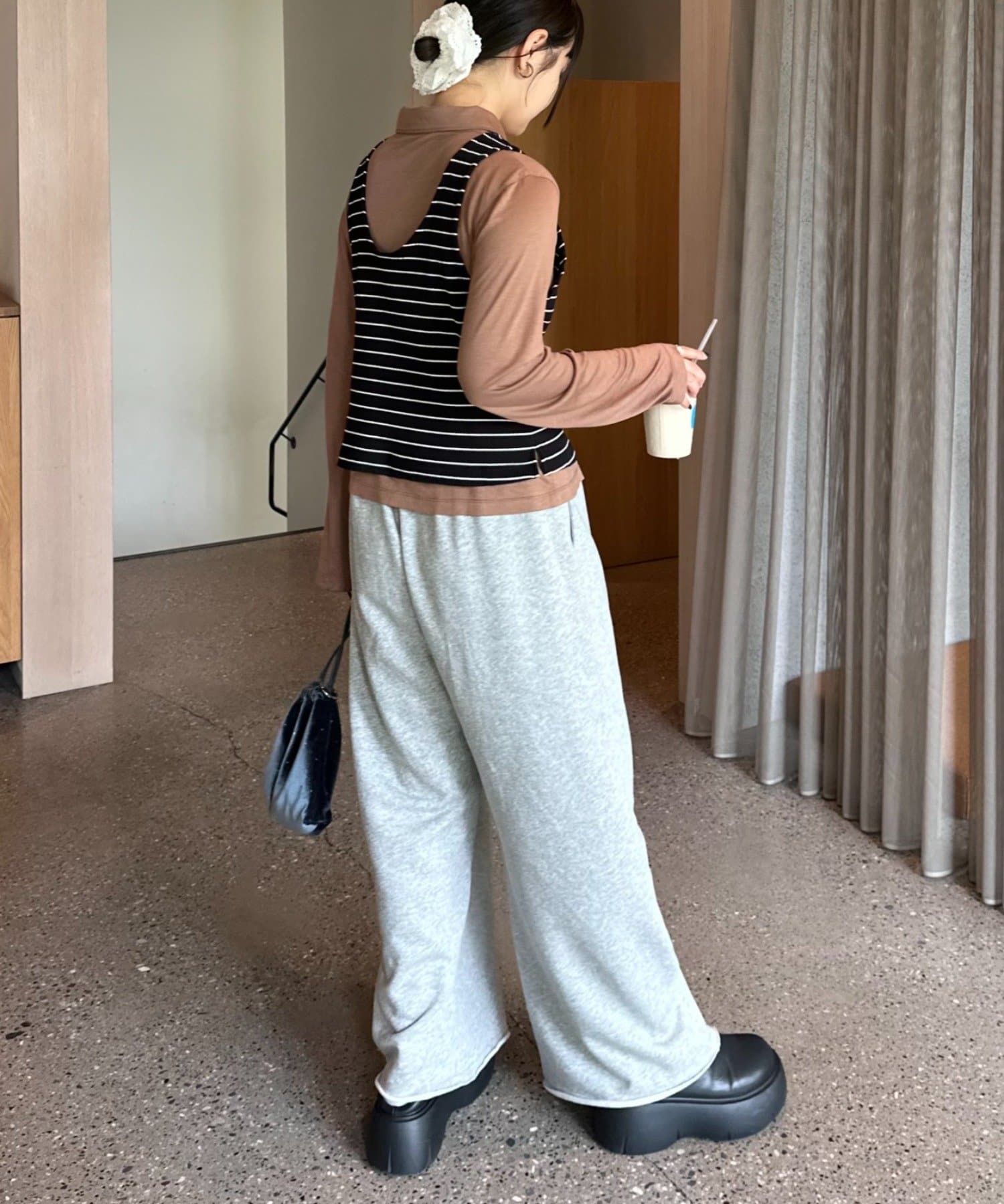 OUTLET(アウトレット) 【CIAOPANIC TYPY】ボーダータンクレイヤード襟付きシアーカットシャツ