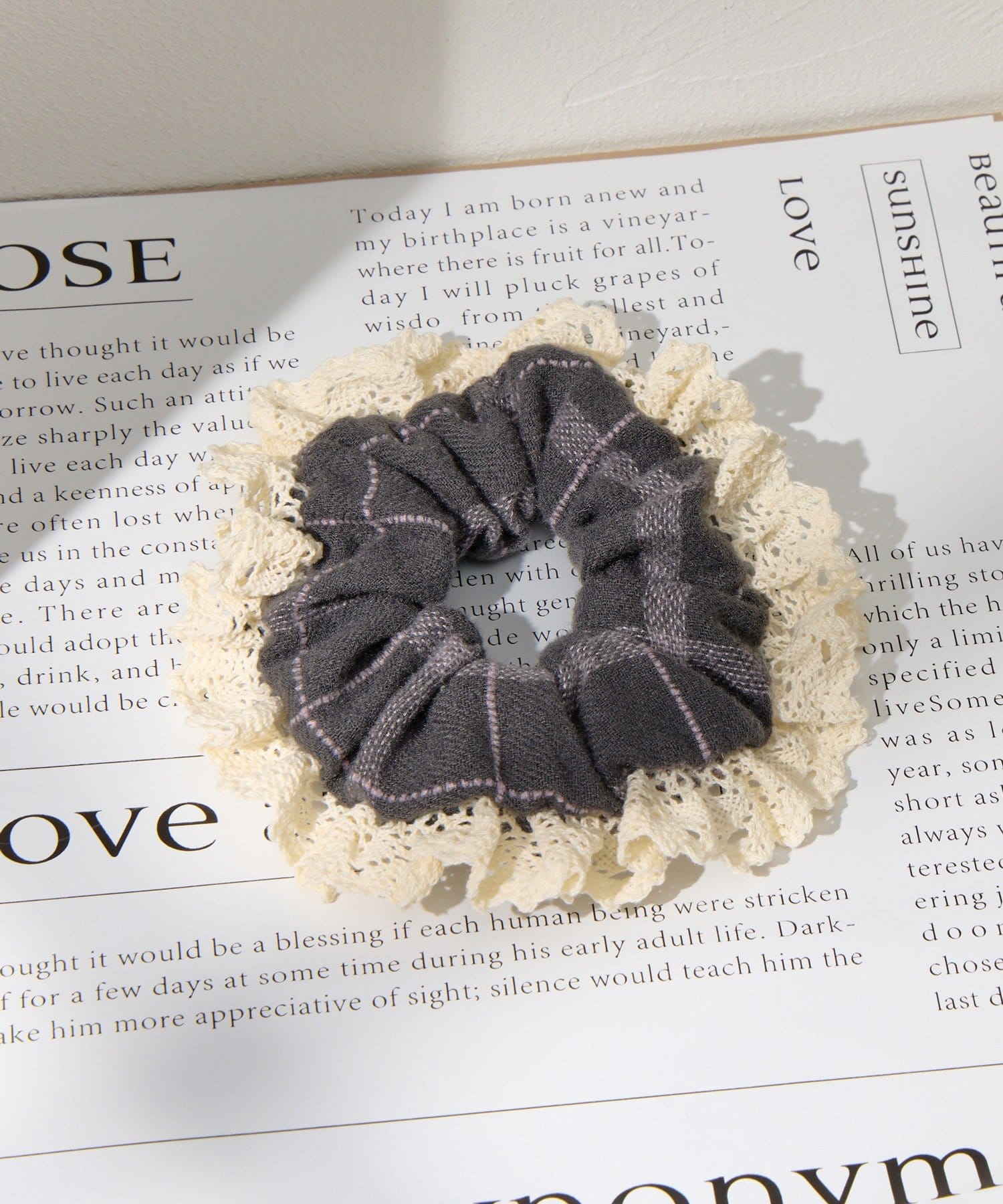 Lattice(ラティス) レースチェックシュシュ