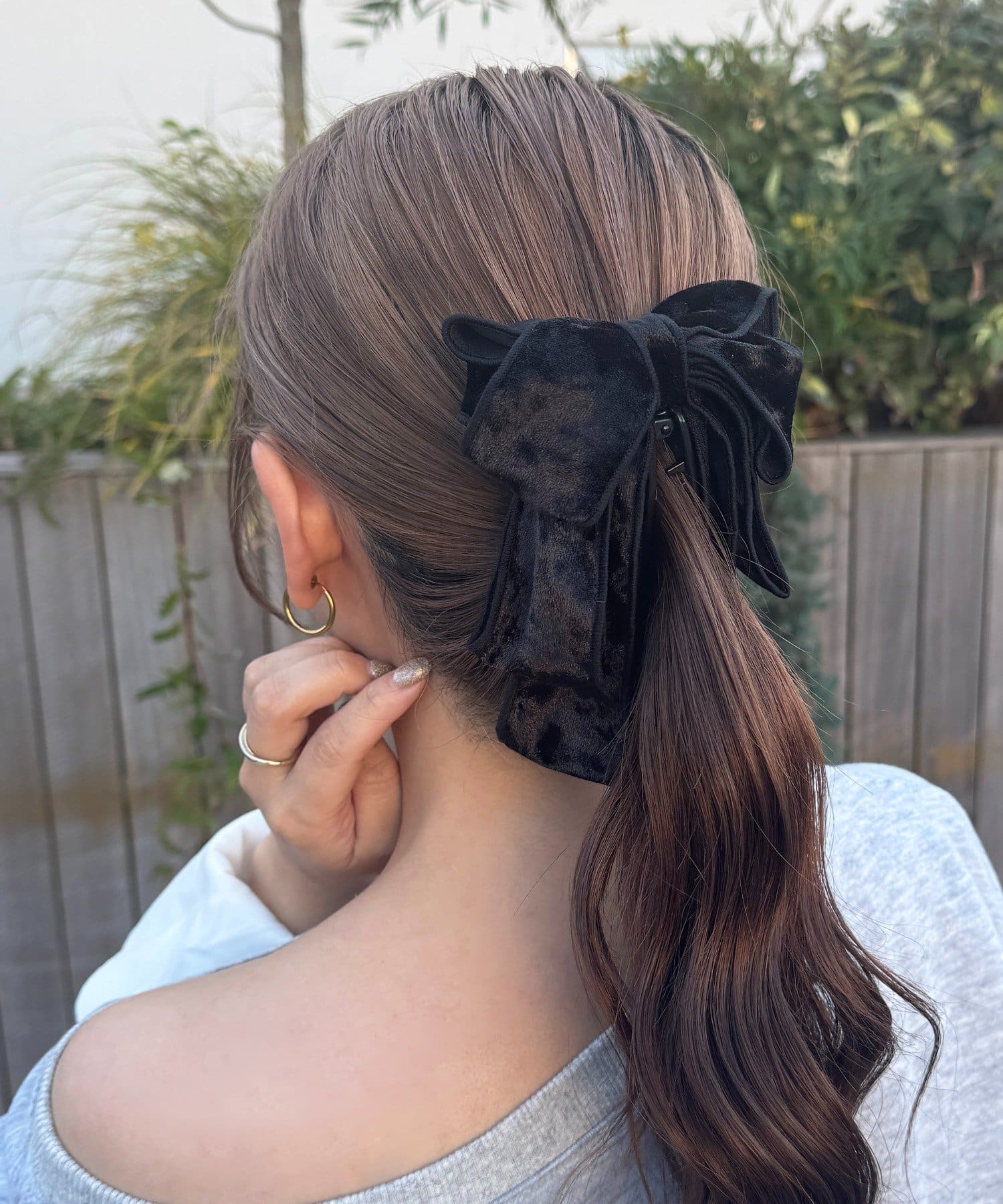 Lattice(ラティス) 【12/1 11:00~販売開始】【keeco企画】ベロアリボンバナナクリップ