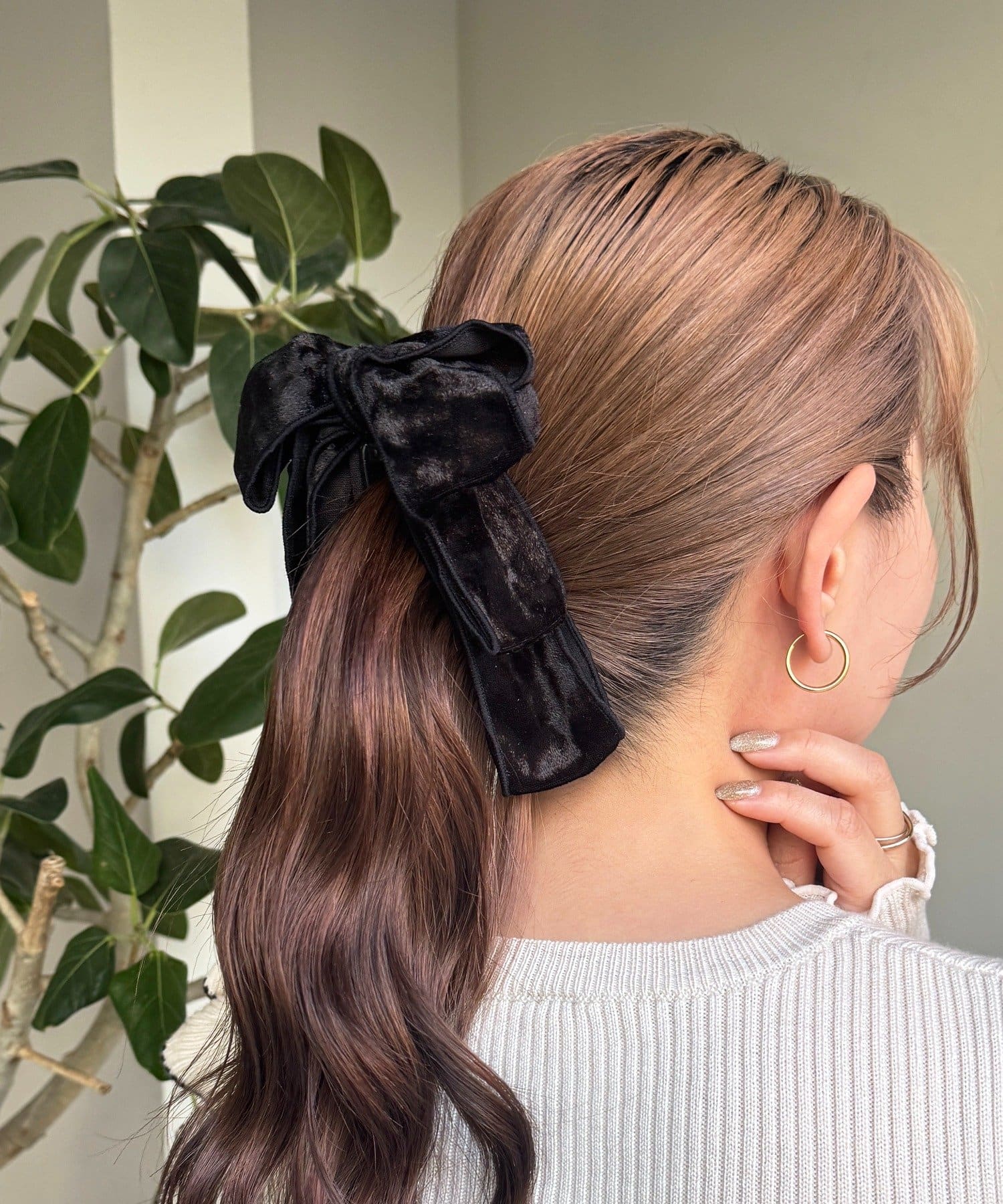 Lattice(ラティス) 【12/1 11:00~販売開始】【keeco企画】ベロアリボンバナナクリップ