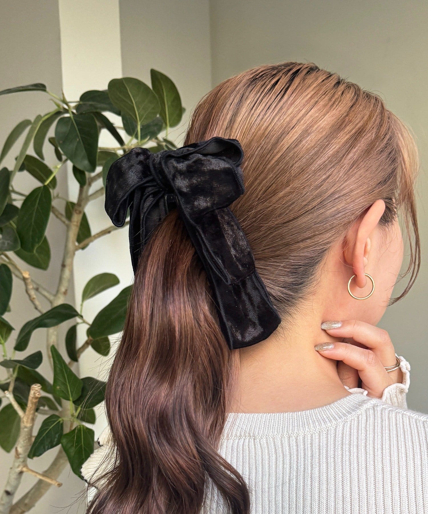 Lattice(ラティス) 【12/1 11:00~販売開始】【keeco企画】ベロアリボンバナナクリップ