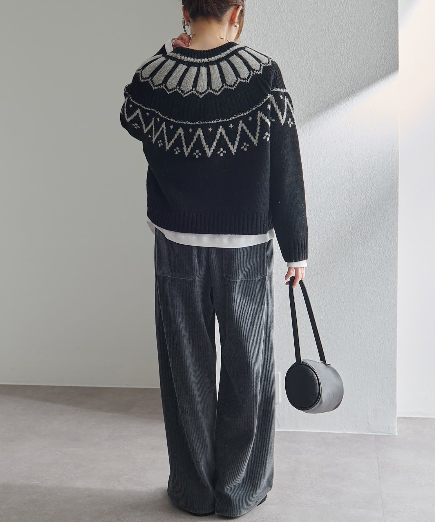 PUAL CE CIN(ピュアルセシン) シェットランドウール求心ニットプルオーバー