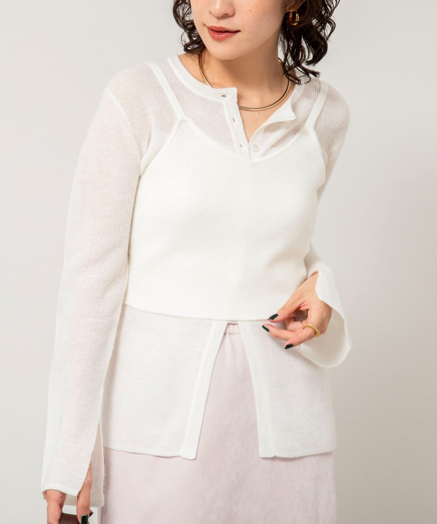 NOLLEY'S(ノーリーズ) 《手洗い可能》モヘヤ混片畦ビスチェ