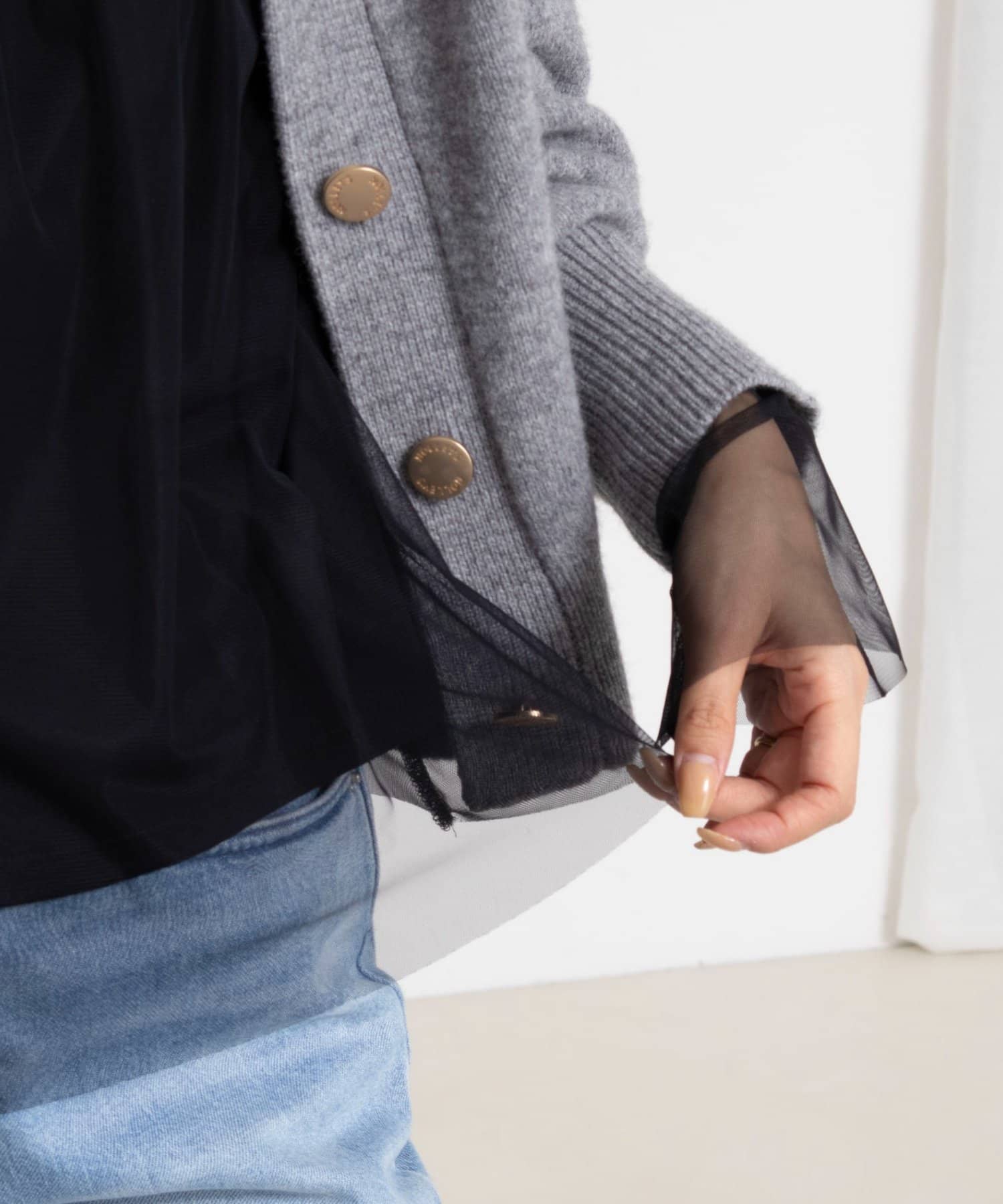 NOLLEY'S(ノーリーズ) ウォッシャブルチュールレイヤード2WAYブラウス