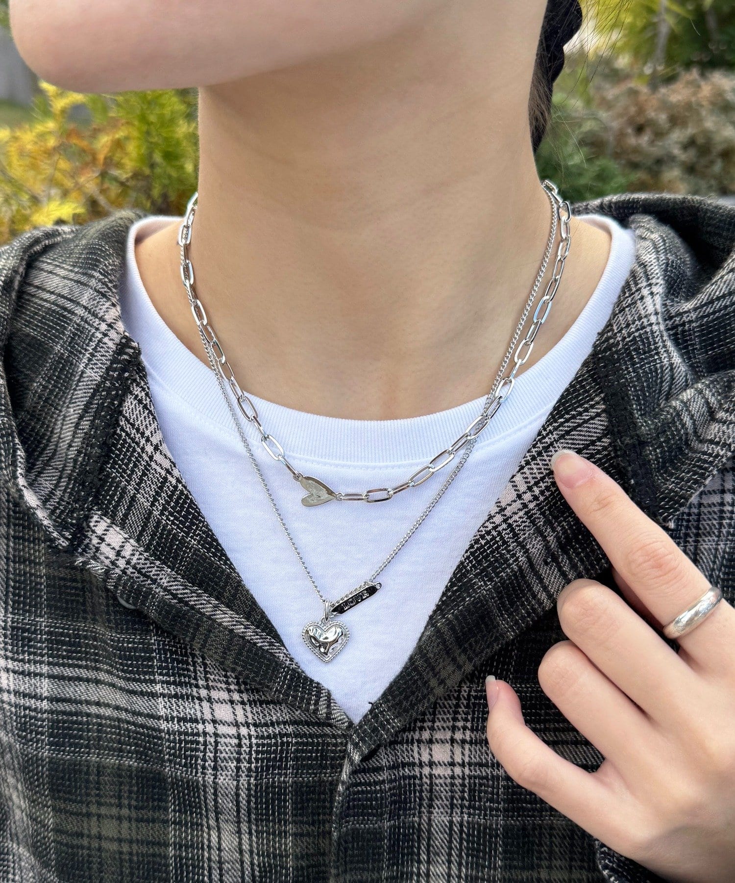 Lattice(ラティス) ハートチェーンネックレスセット(2P)