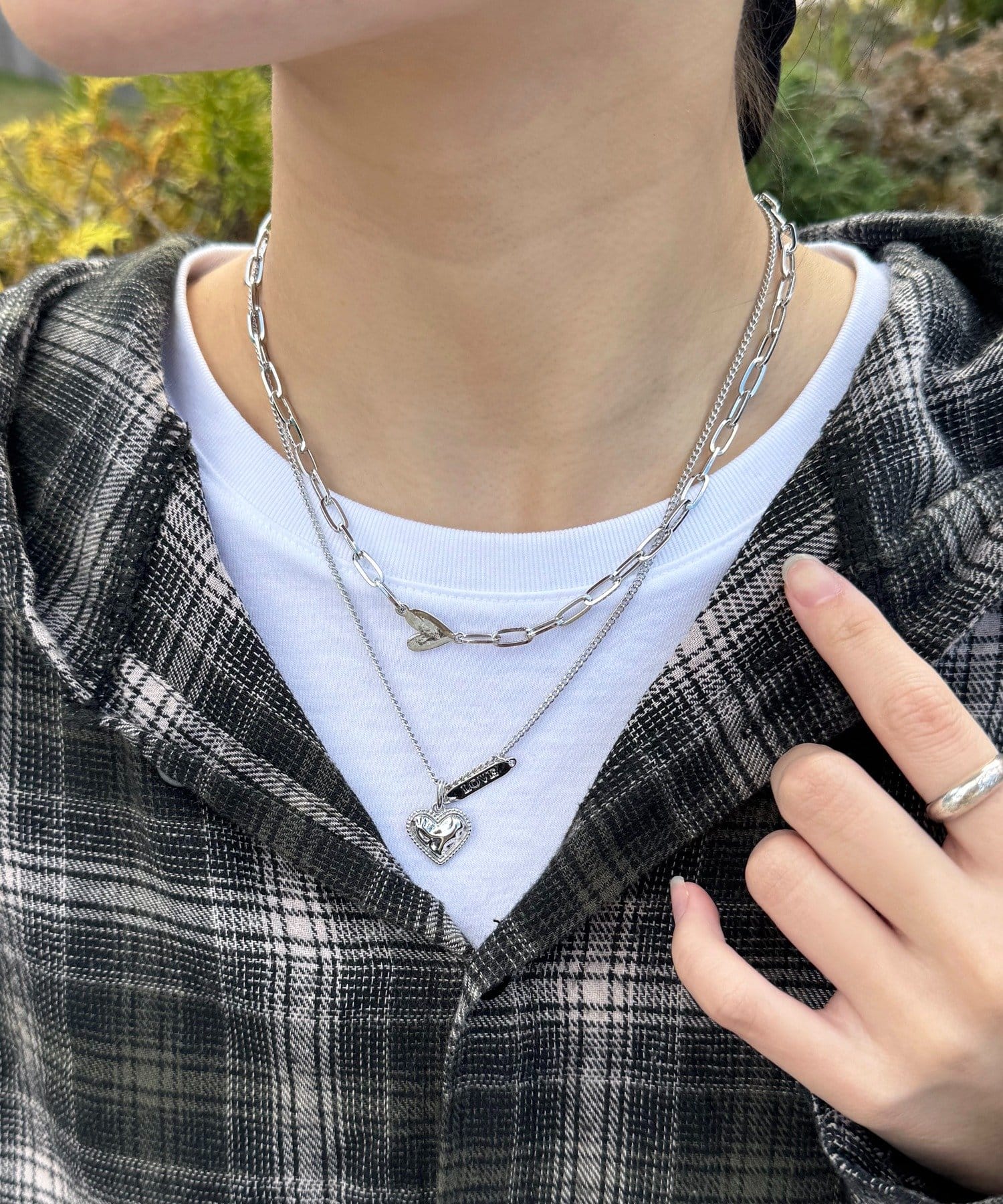 Lattice(ラティス) ハートチェーンネックレスセット(2P)