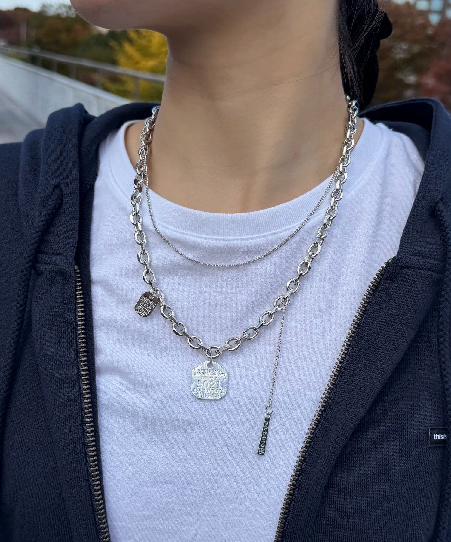 Lattice(ラティス) プレートチェーン2連ネックレス