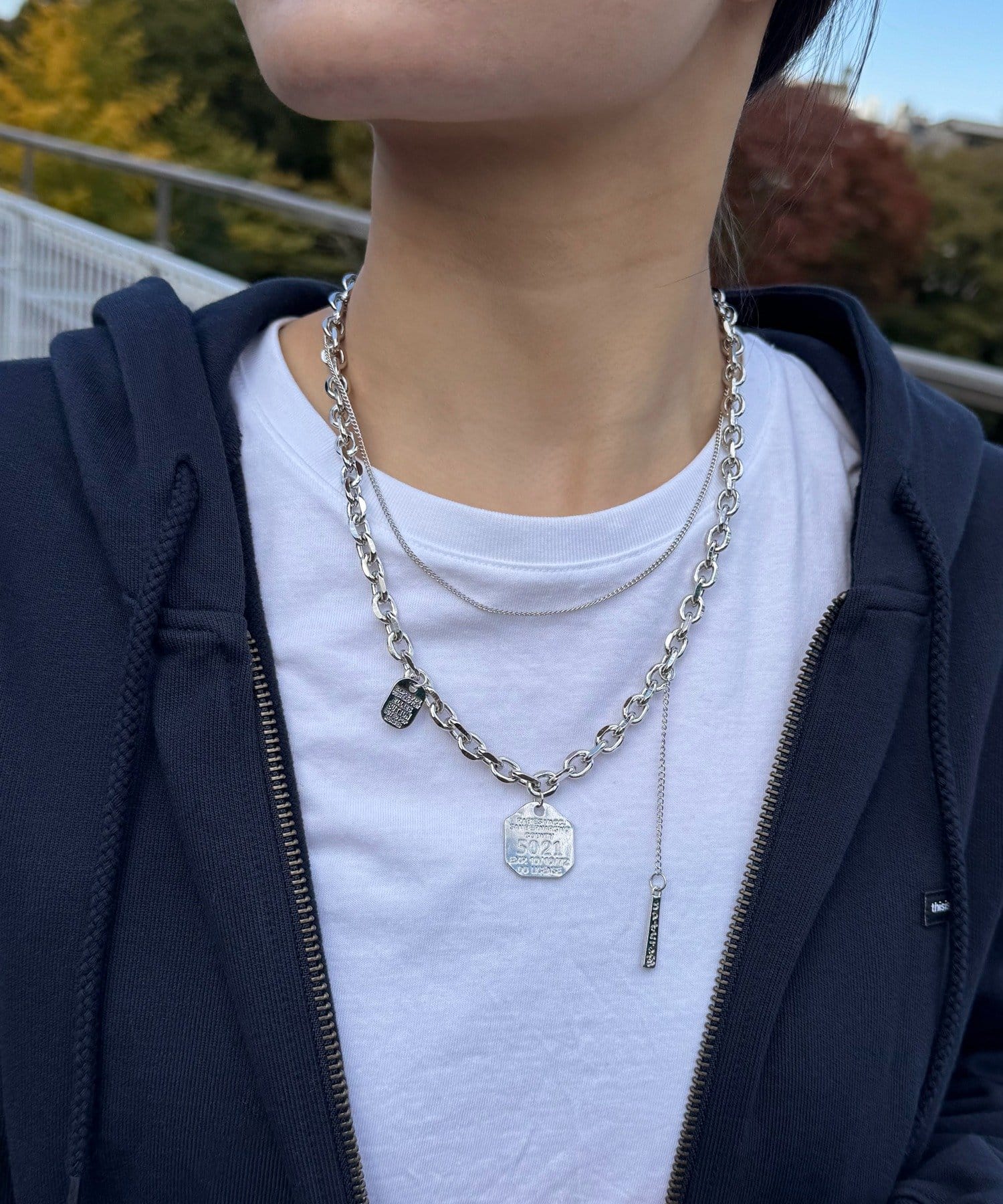 Lattice(ラティス) プレートチェーン2連ネックレス