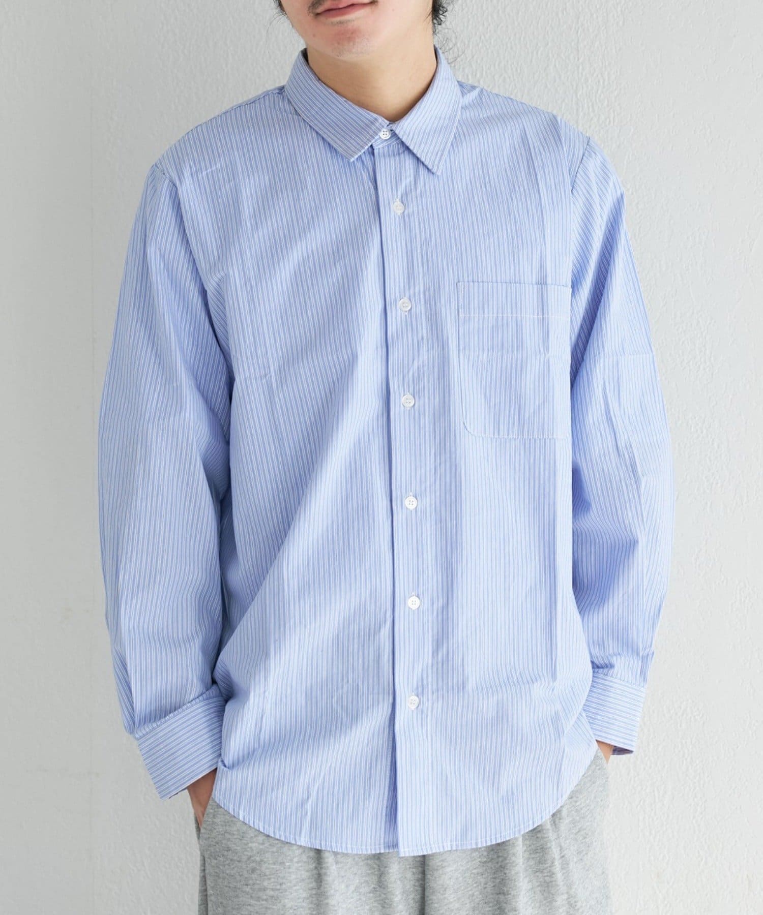 Kastane(カスタネ) 【ユニセックス】BM ストライプラウンドシャツ