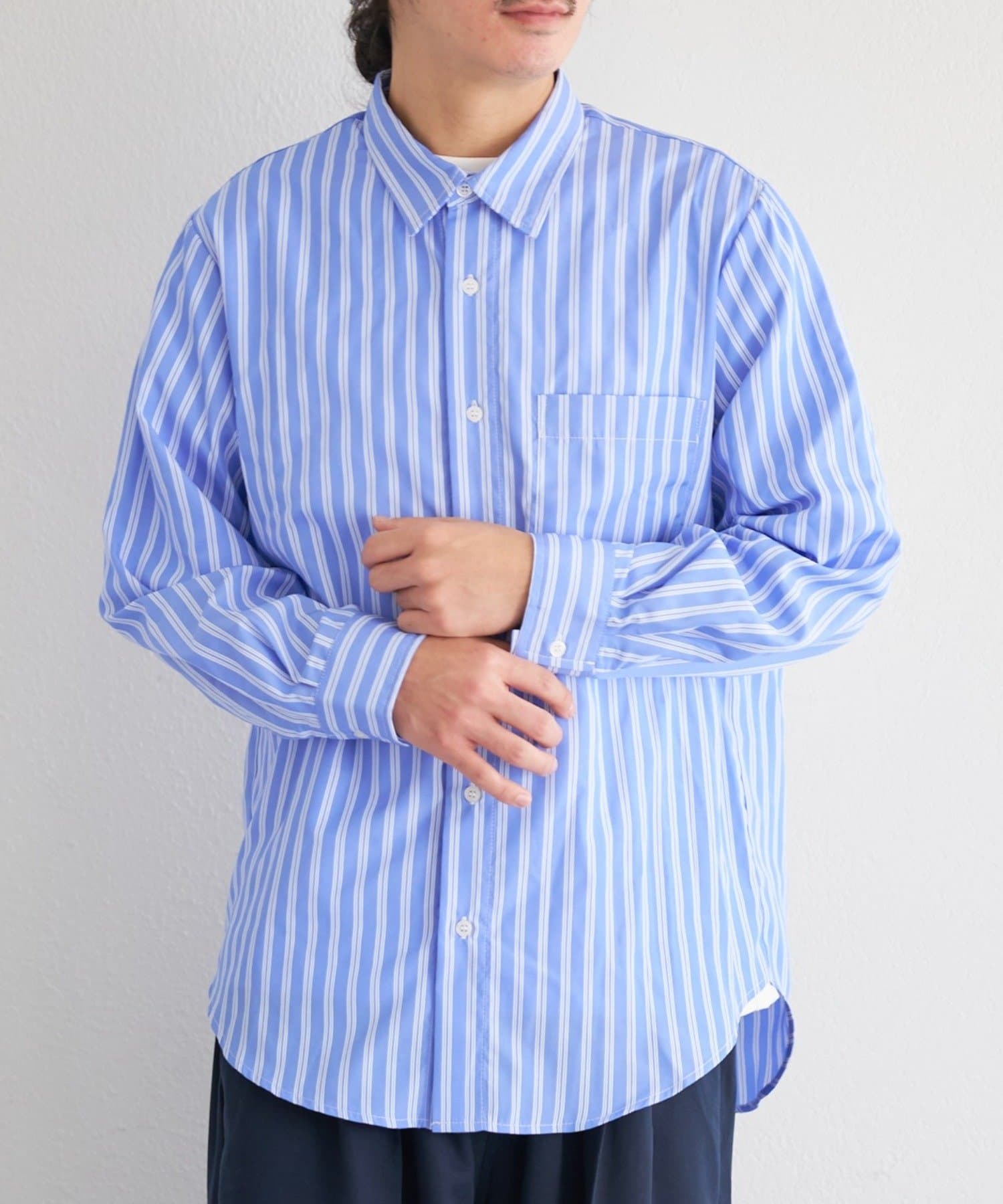 Kastane(カスタネ) 【ユニセックス】BM ストライプラウンドシャツ