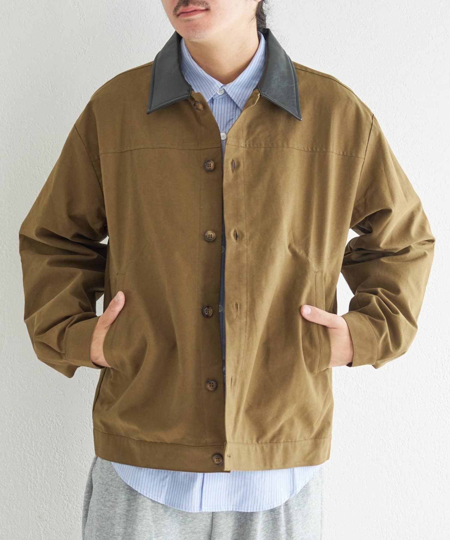 Kastane(カスタネ) 【ユニセックス】BM 襟レザーブルゾン