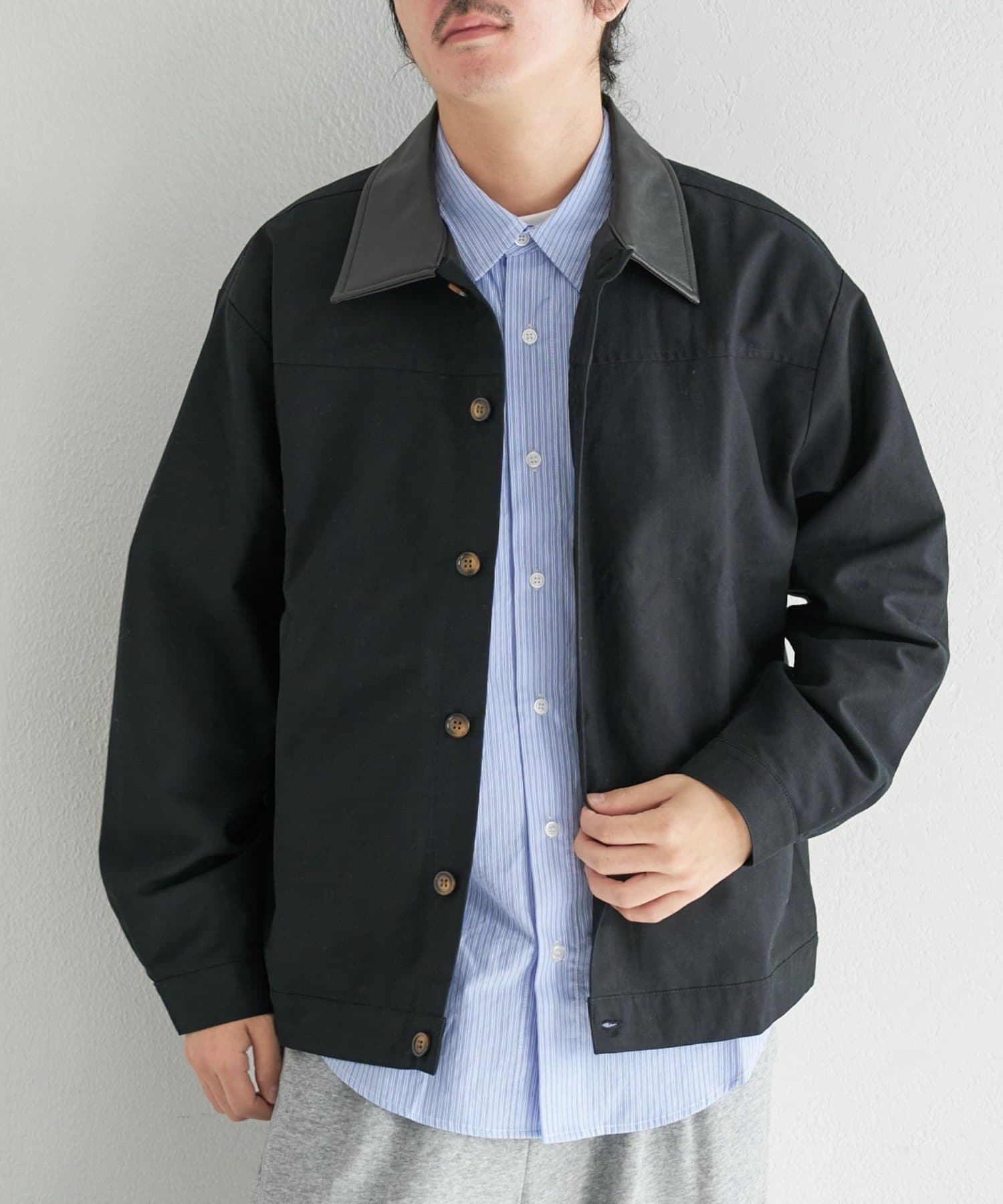 Kastane(カスタネ) 【ユニセックス】BM 襟レザーブルゾン