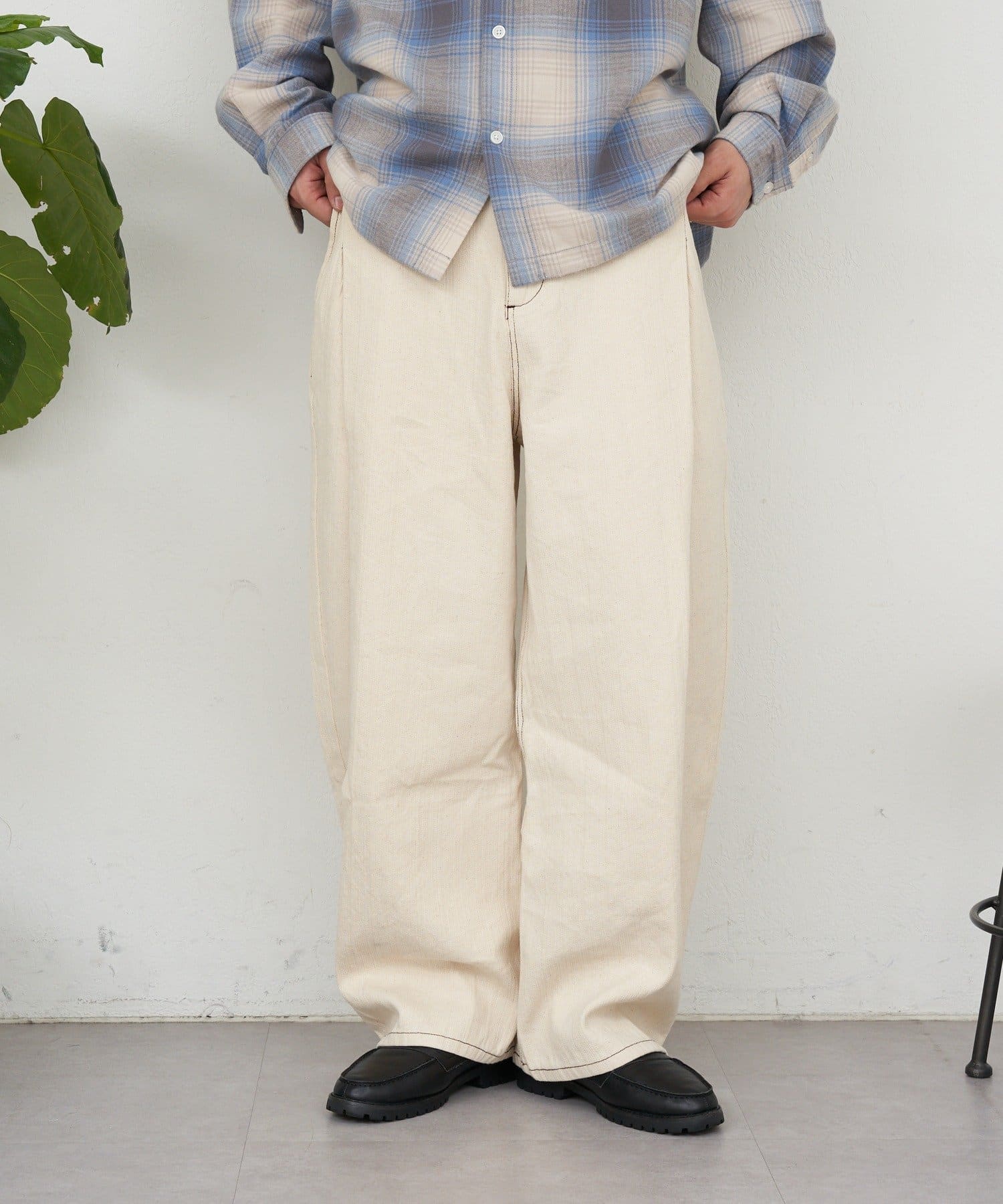 CIAOPANIC(チャオパニック) サイドタックコットンツイードパンツ